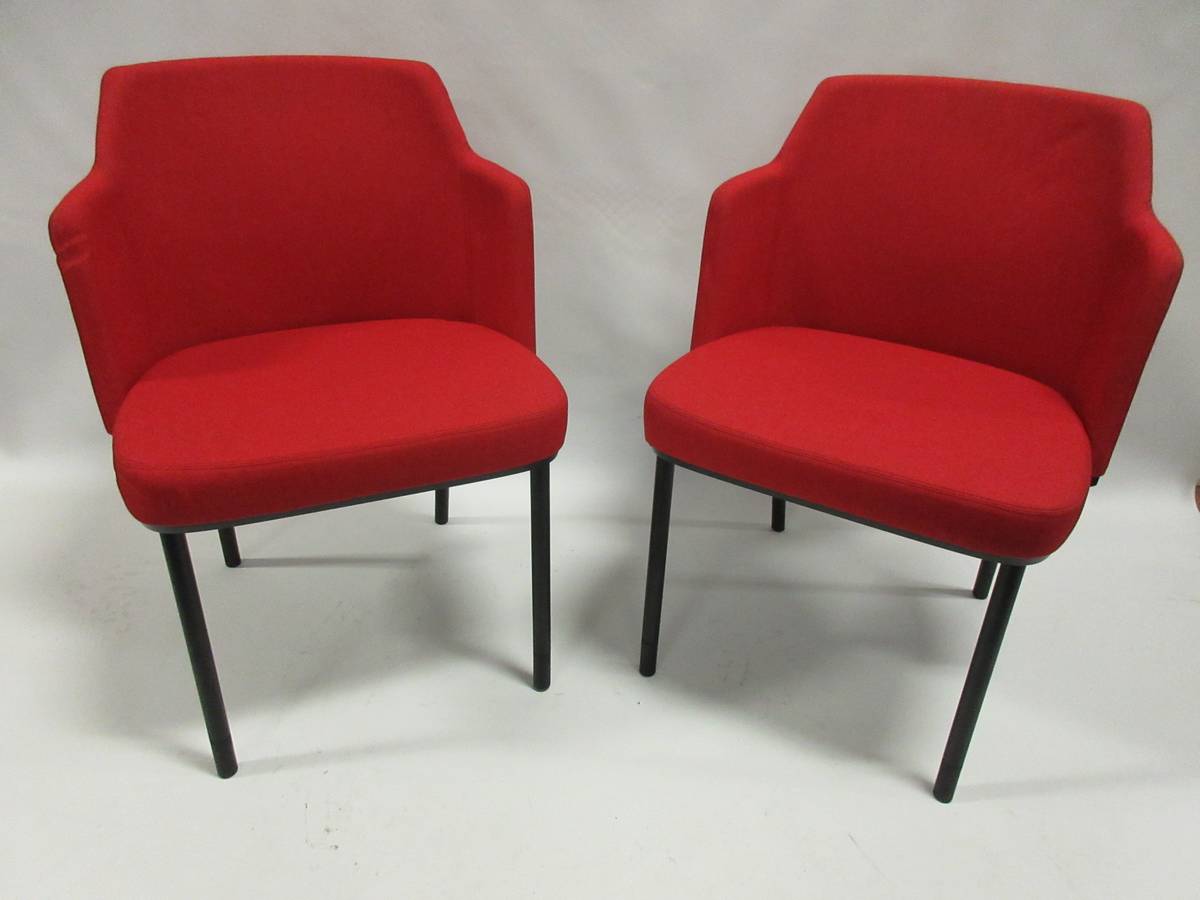 Knoll Remix Side Chair in Red - A Pair