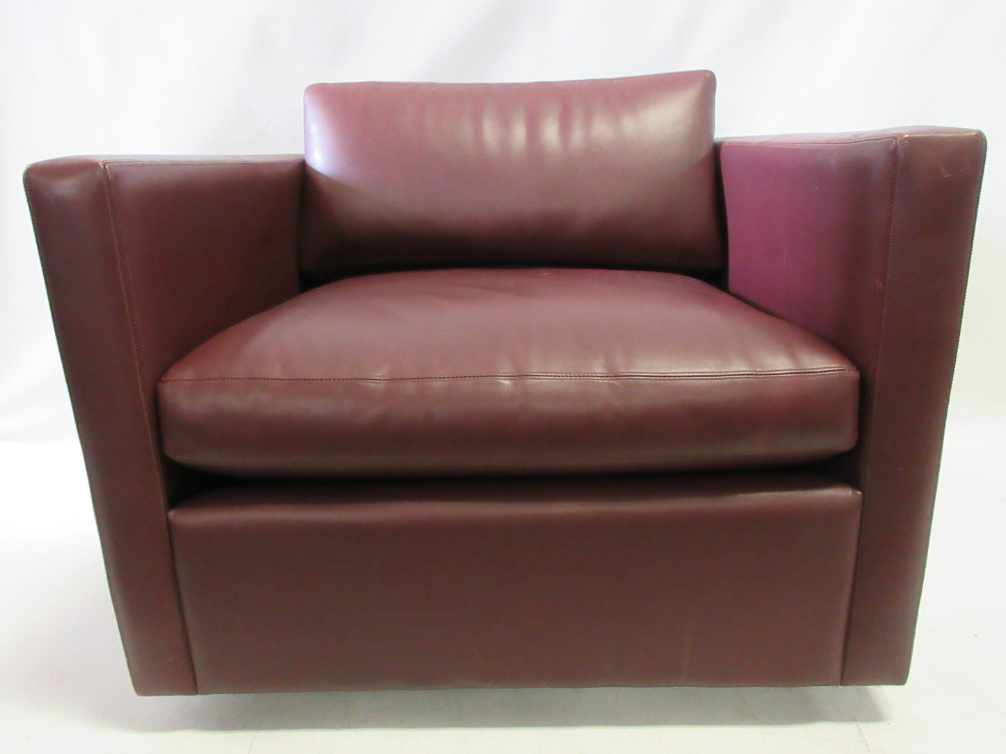 Knoll Pfister Lounge Chair in Maroon Leather