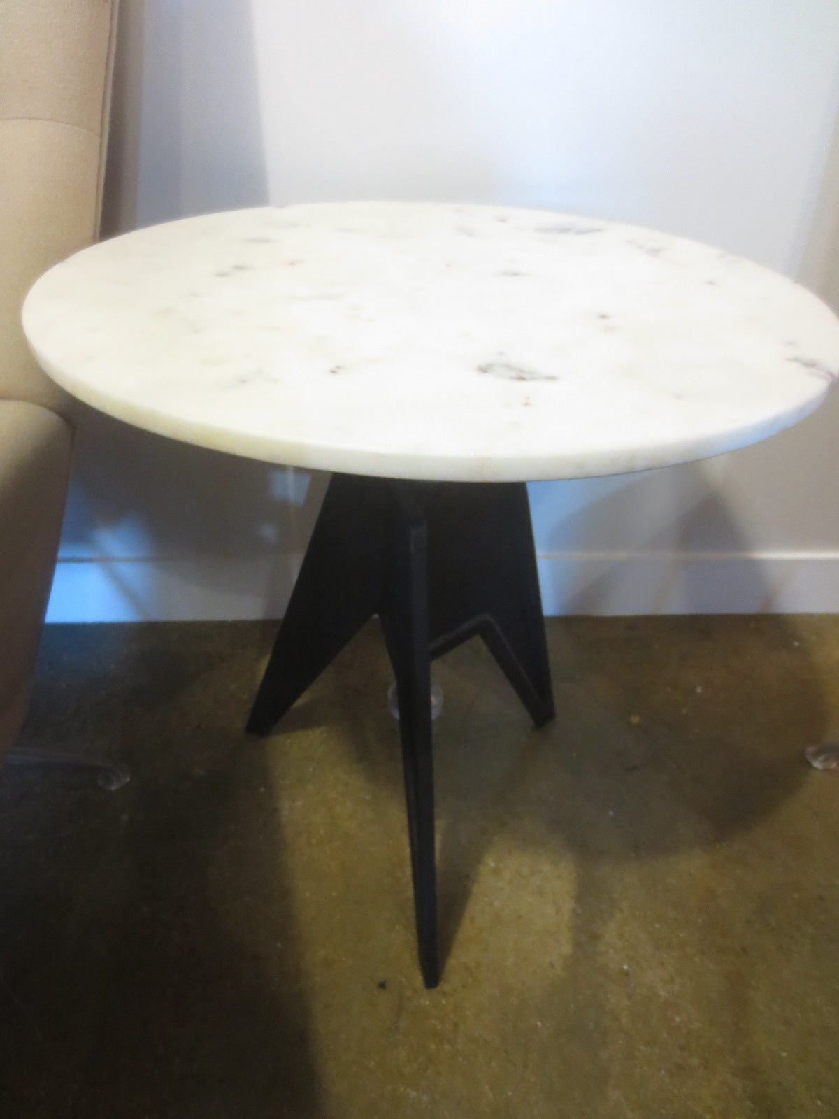 Tom Dixon Screw Side Table with White Marble Top