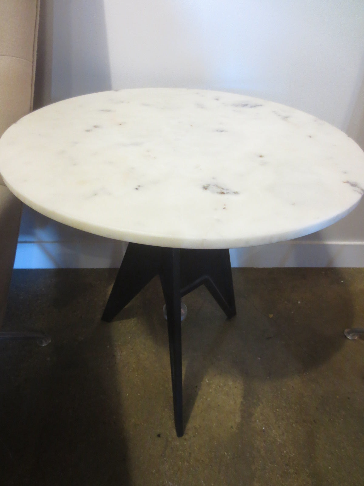 Tom Dixon Screw Side Table with White Marble Top