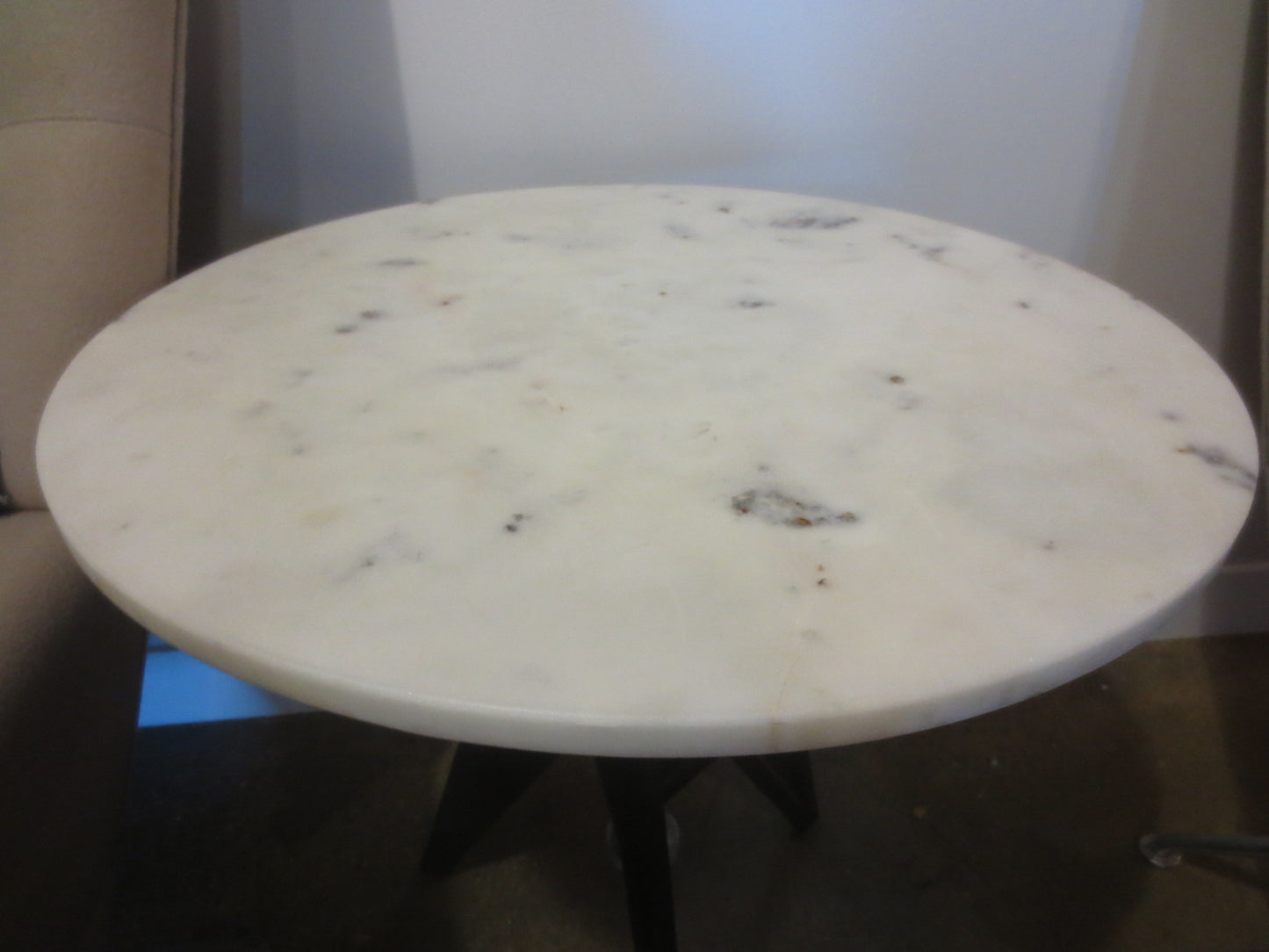 Tom Dixon Screw Side Table with White Marble Top