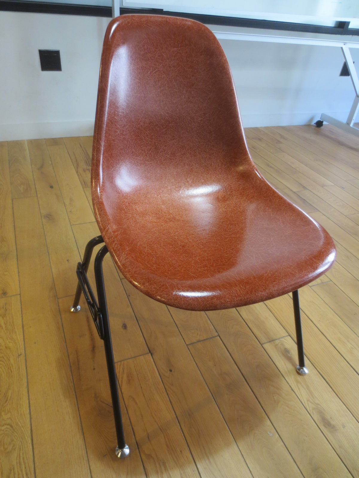 Modernica Case Study (Eames-Style) Side Chair in Brown with Metal Legs