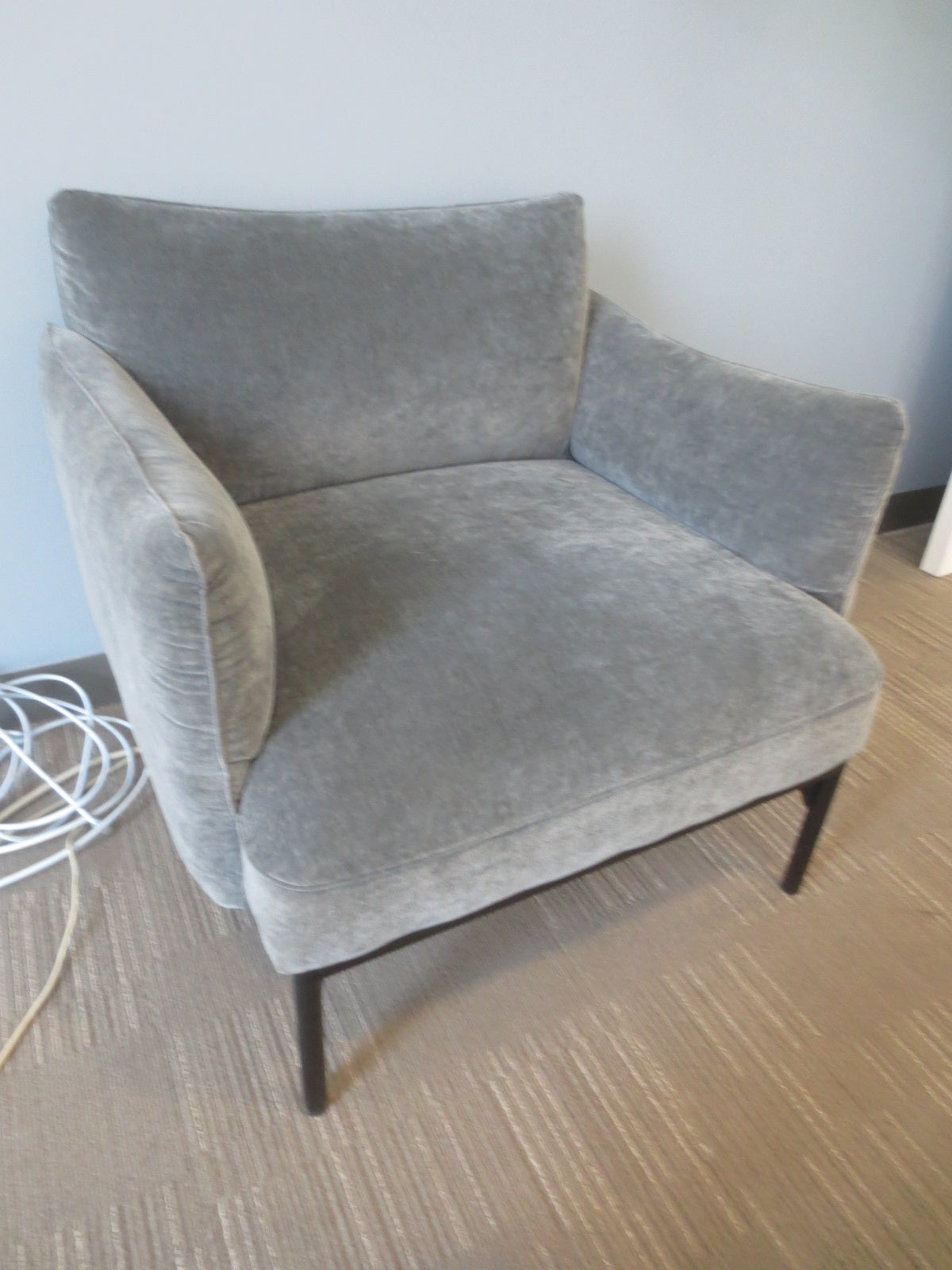 West Elm Penn Chair in Grey Velour