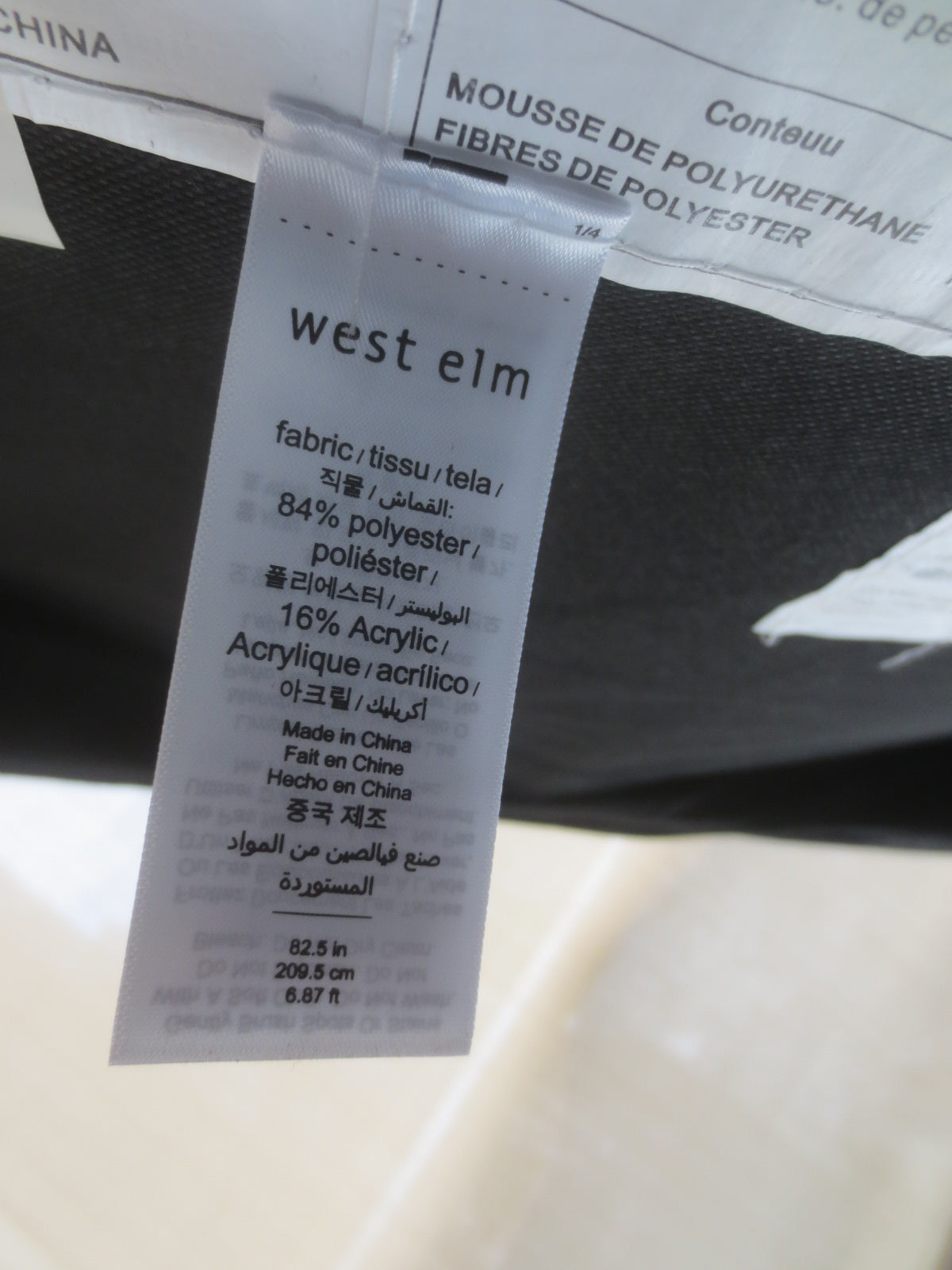 West Elm Penn Chair in Grey Velour