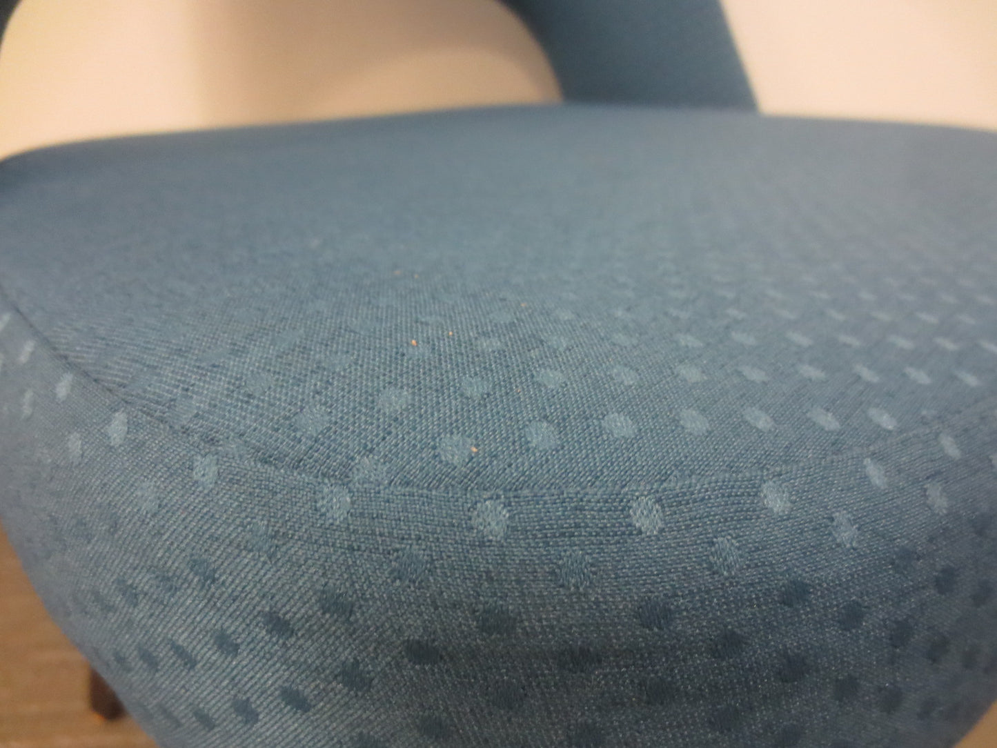 Knoll Saarinen Executive Side Chair with Wood Legs in Blue Fabric
