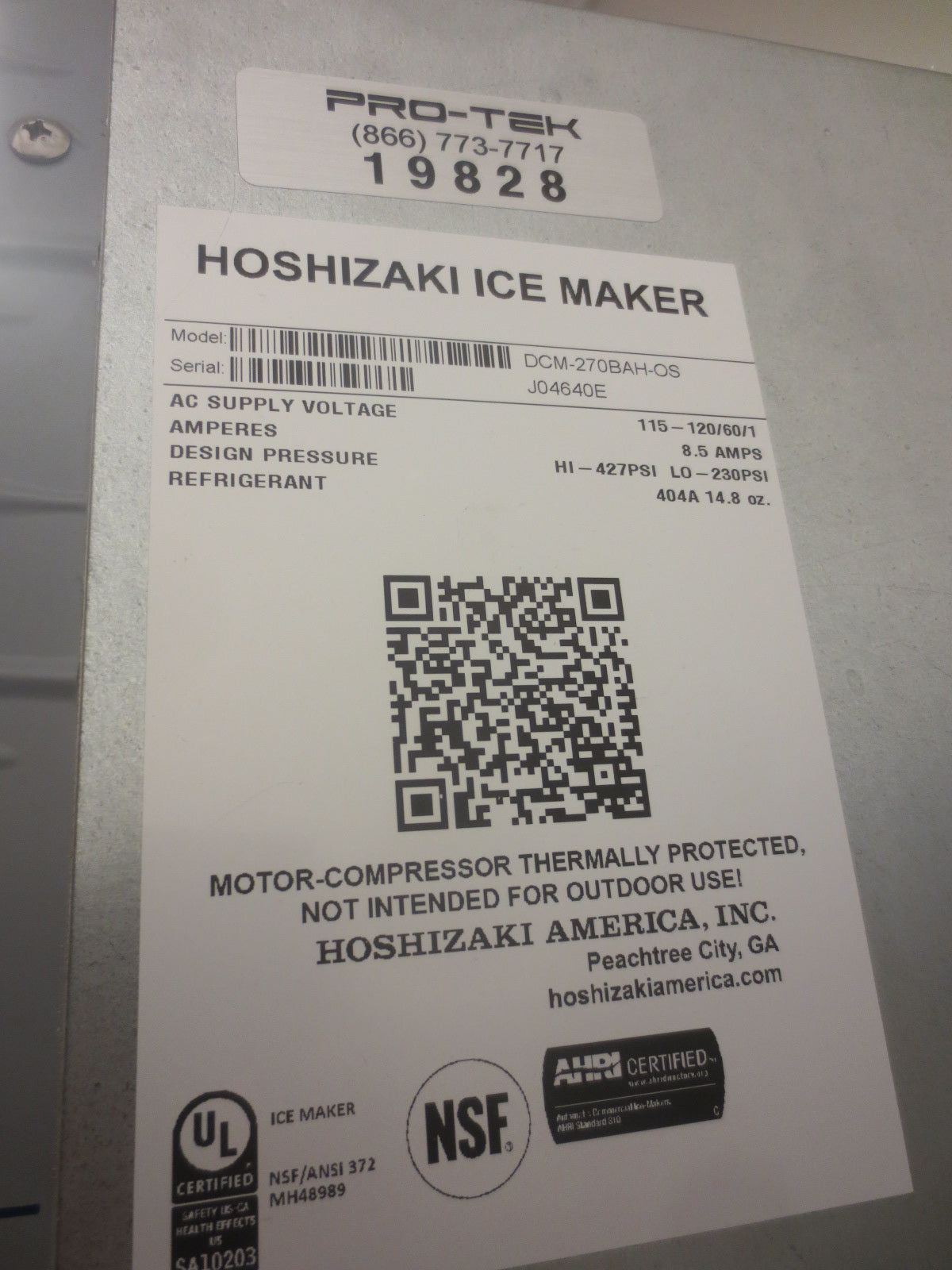 Hoshizaki DCM-270BAH-OS Ice and Water Dispenser