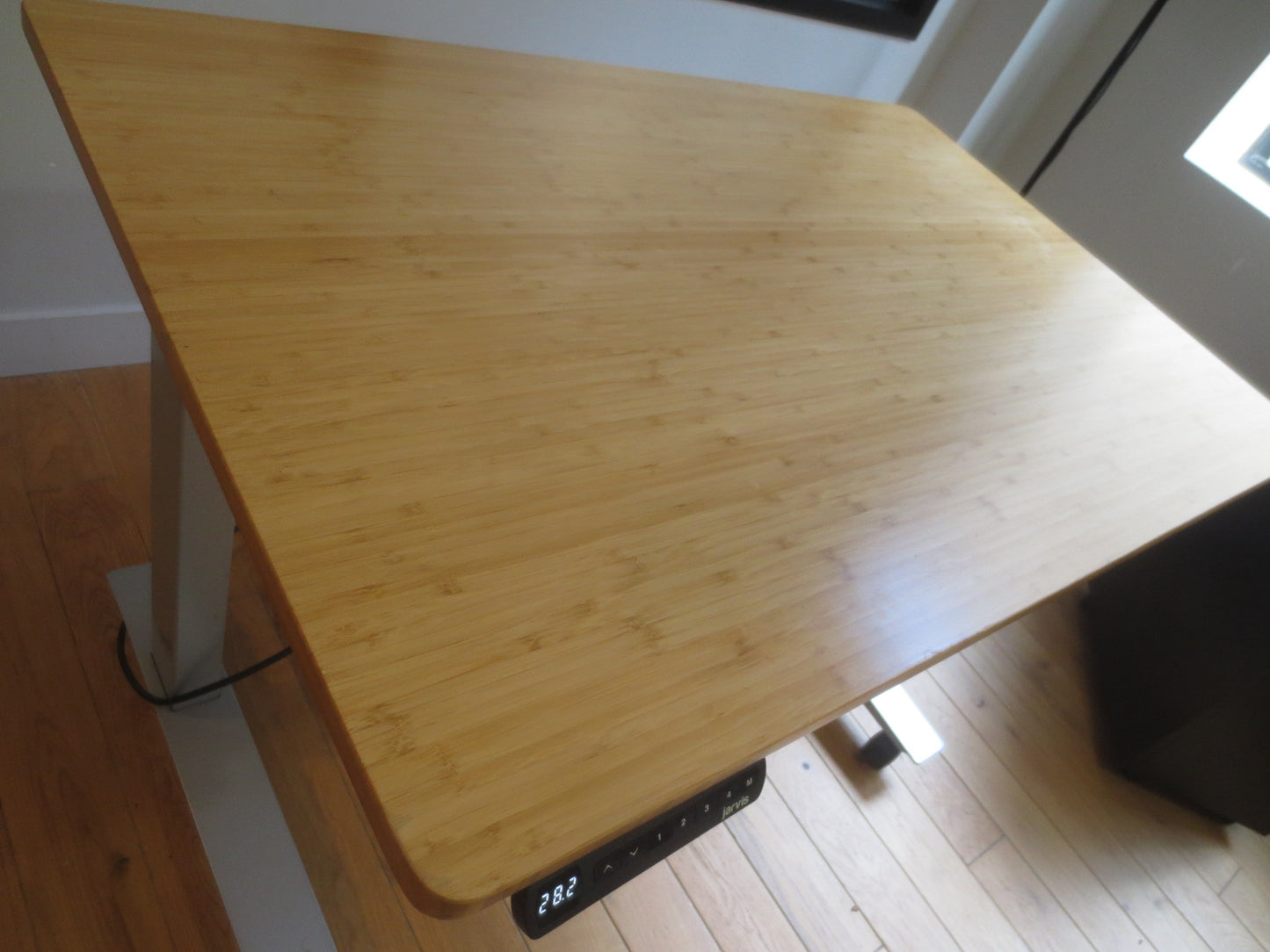 Jarvis 42x27-in Electric Height Adjustable Standing Desk with Bamboo Top