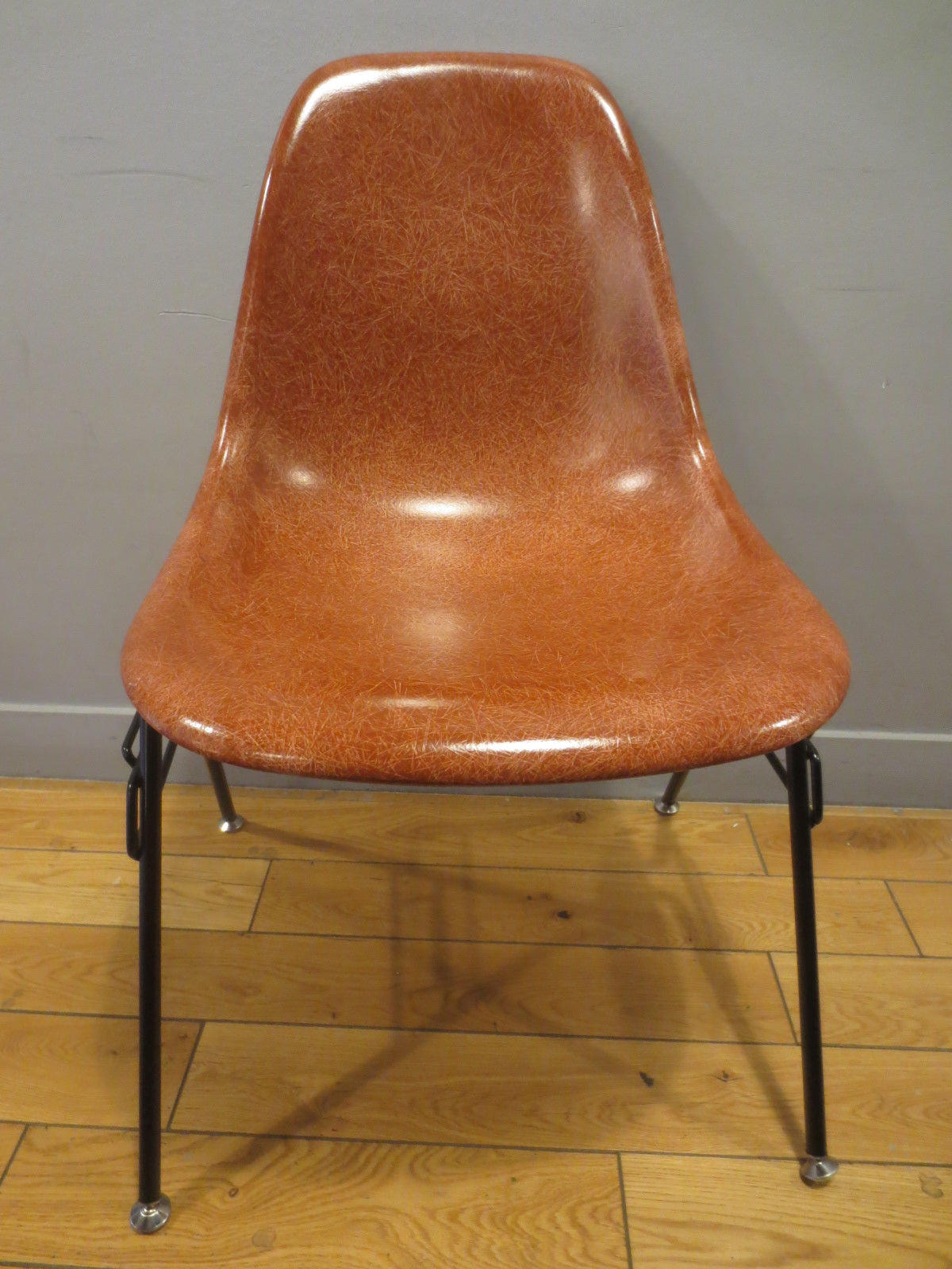 Modernica Case Study (Eames-Style) Side Chair in Brown with Metal Legs
