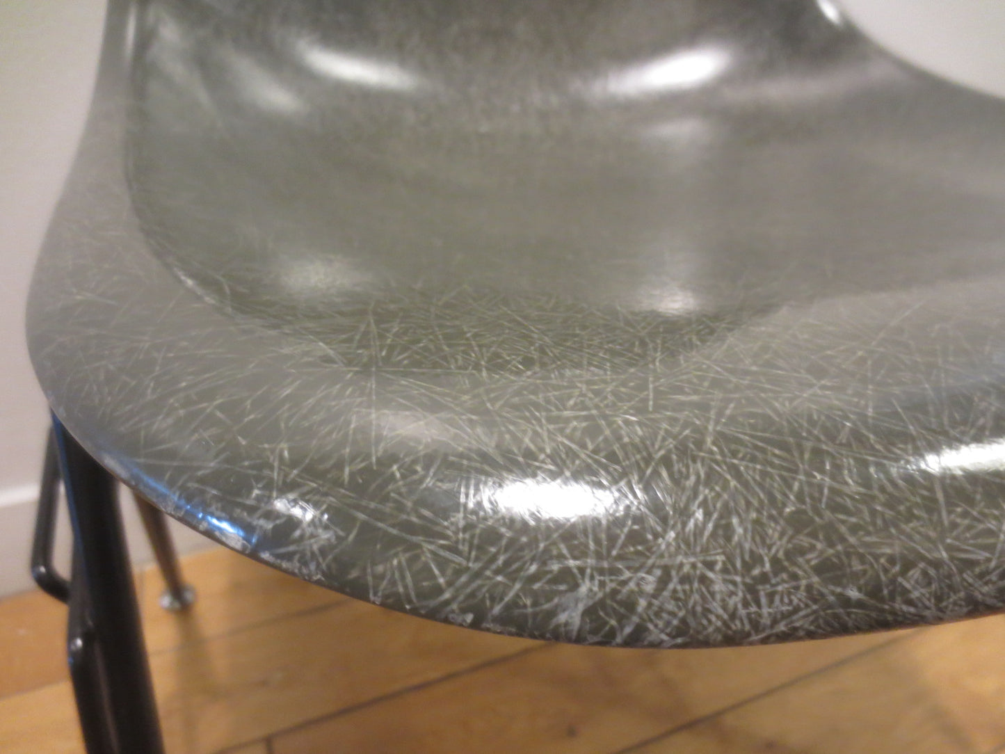 Modernica Case Study (Eames-Style) Side Chair in Dark Grey with Metal Legs