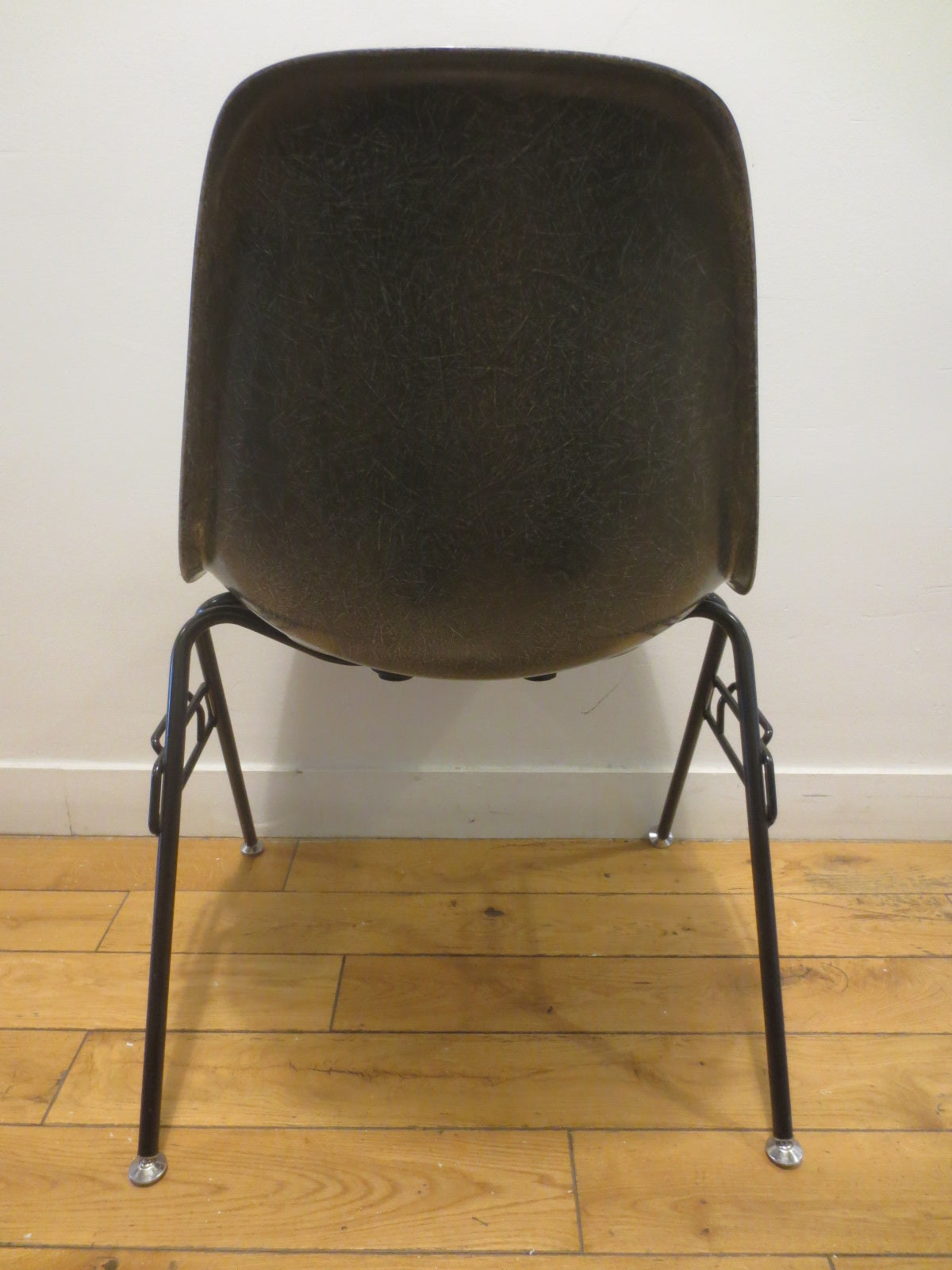 Modernica Case Study (Eames-Style) Side Chair in Dark Grey with Metal Legs