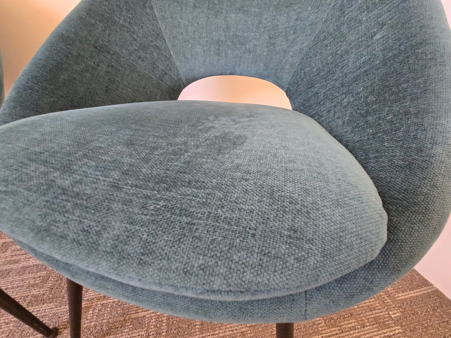 West Elm Orb Chair in Teal Velour - A Pair