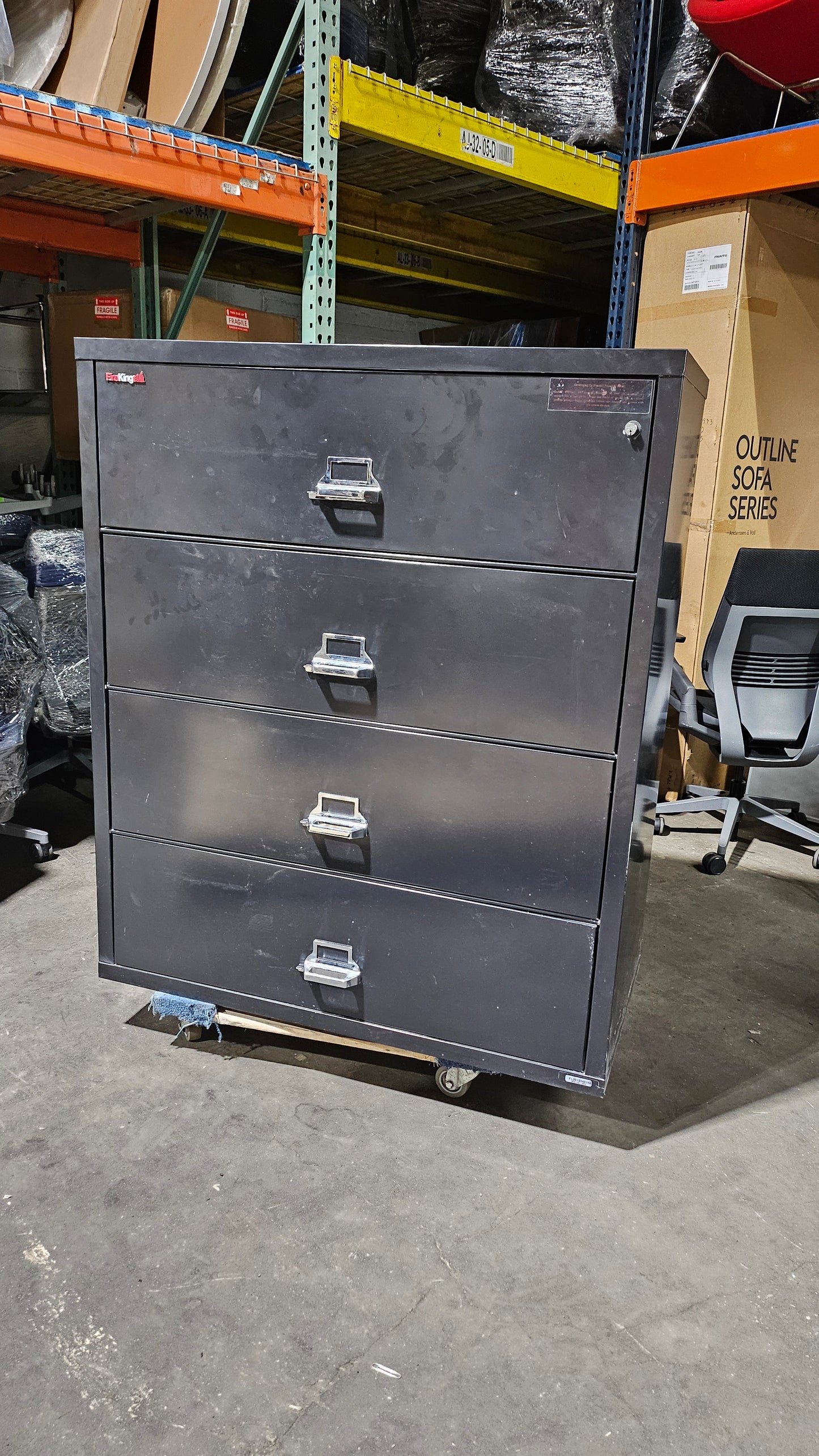 FireKing 4-Drawer Fireproof 44-in Lateral File Cabinet in Black