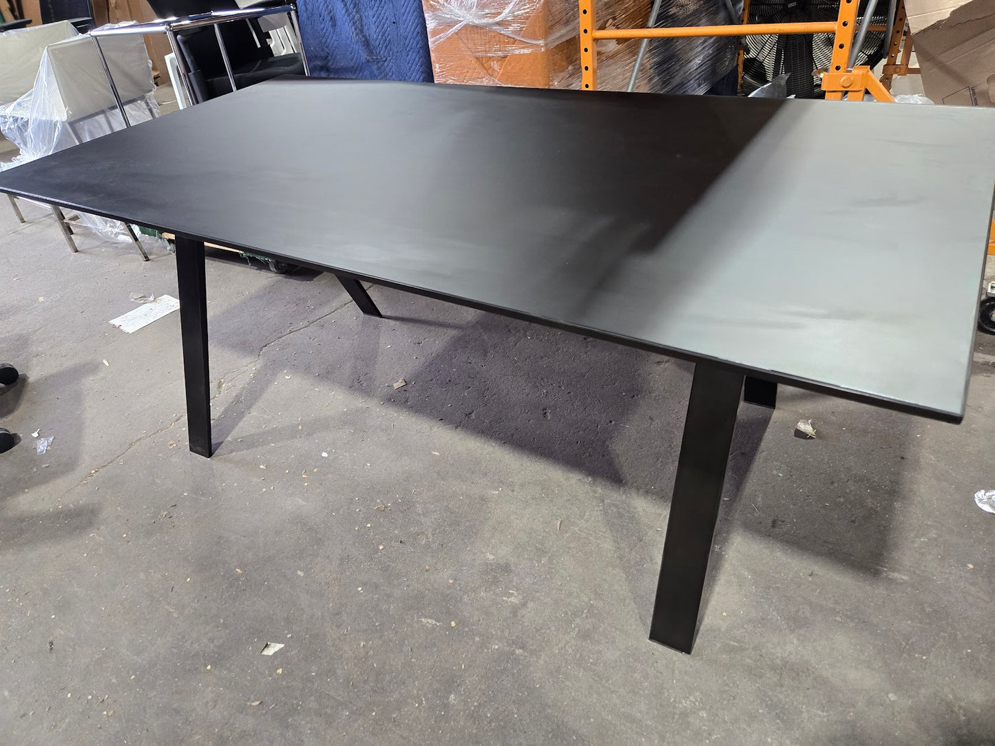 Decca Gait 72x36-in Table-Desk with Black Painted Glass Top