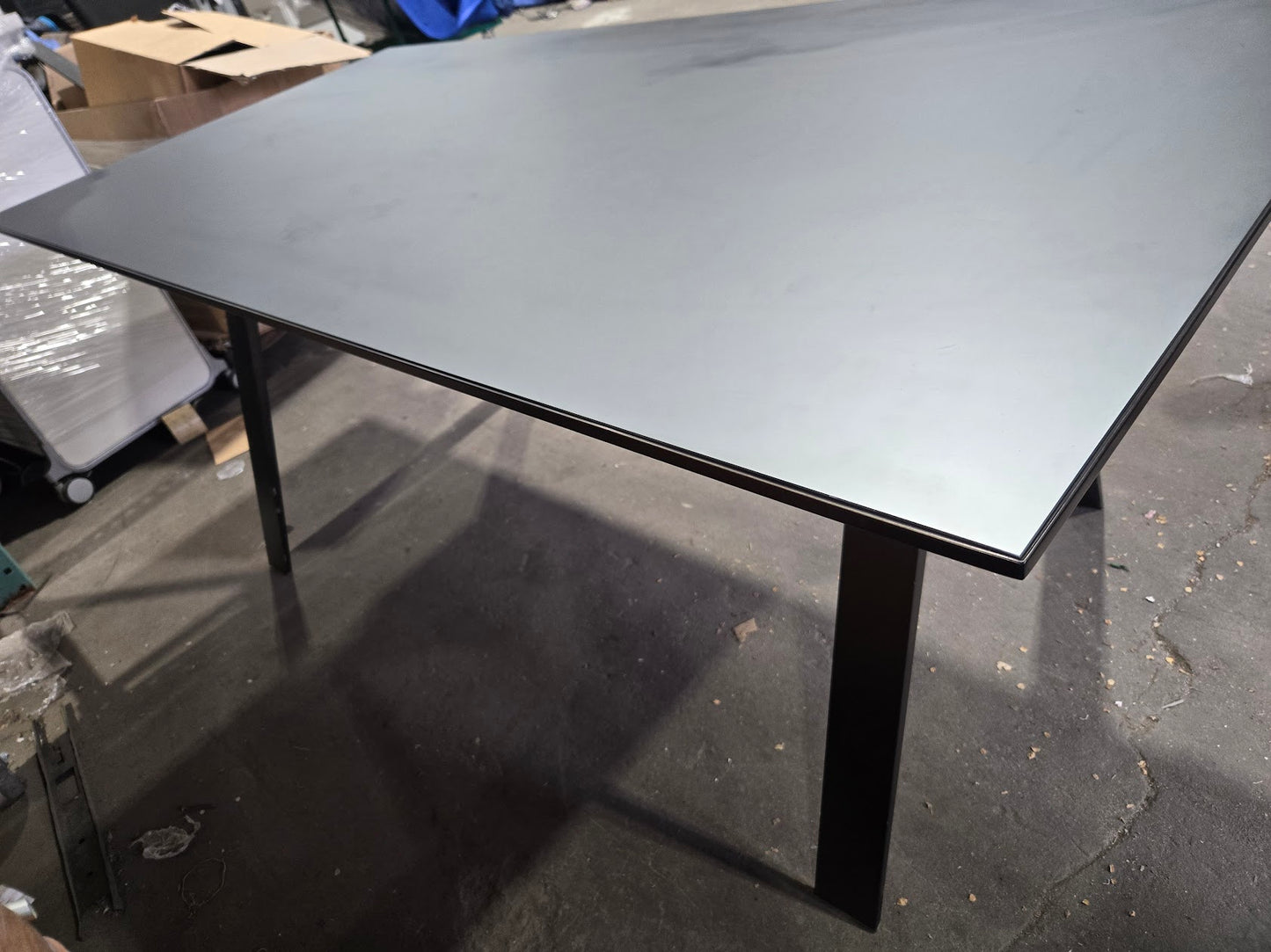 Decca Gait 72x36-in Table-Desk with Black Painted Glass Top