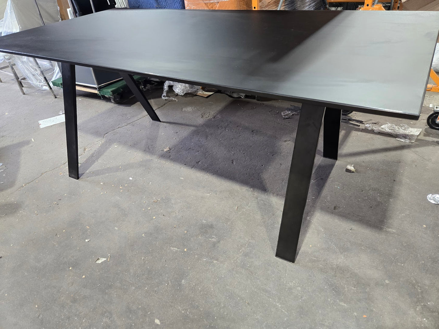Decca Gait 72x36-in Table-Desk with Black Painted Glass Top