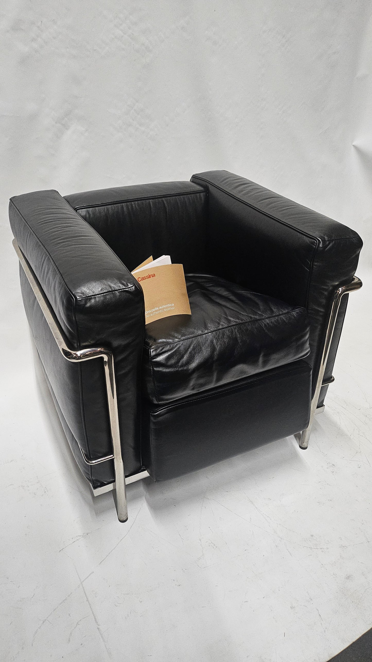 Cassina Le Corbusier LC2 Petit Modele Armchair in Black Leather