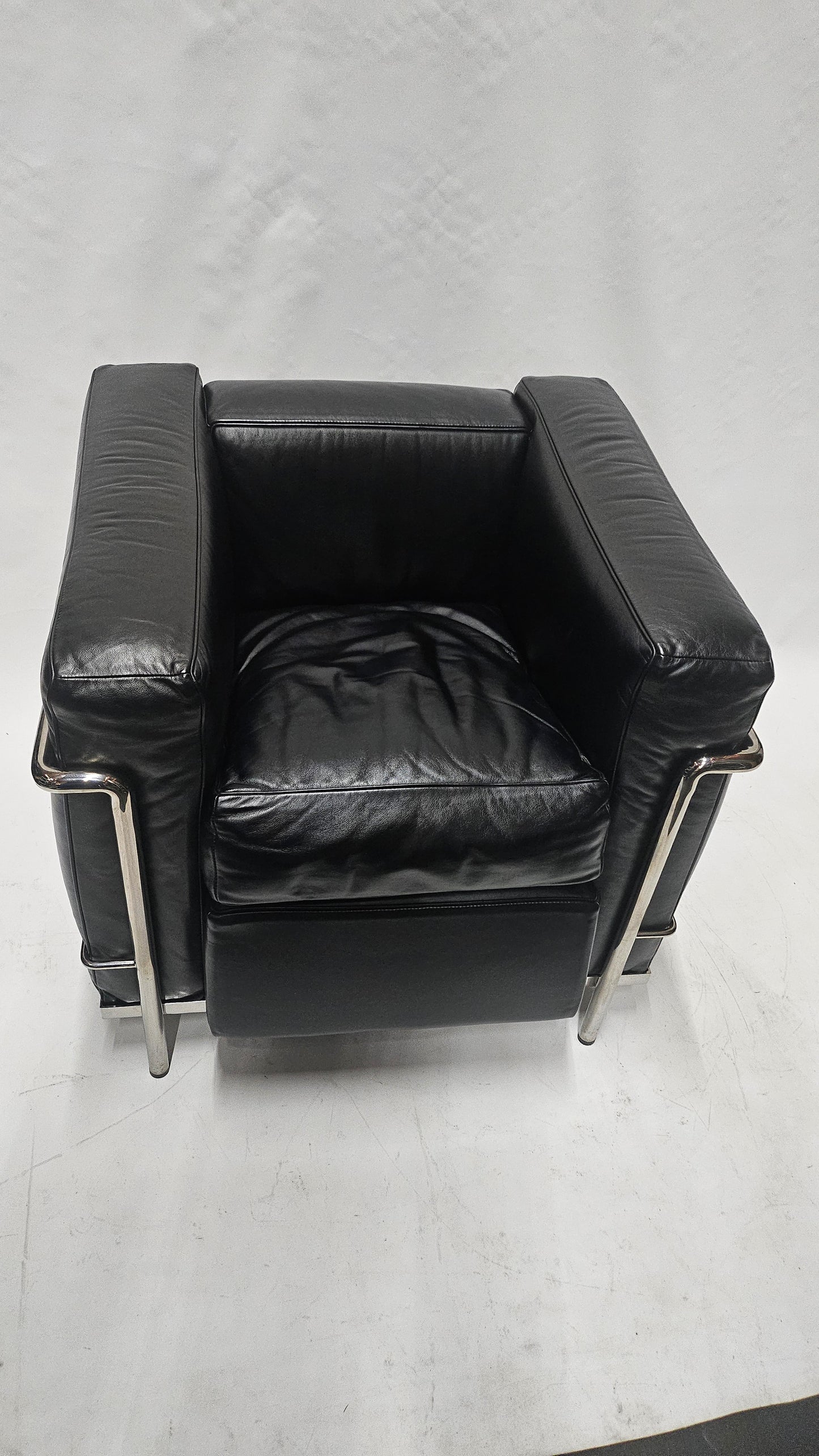 Cassina Le Corbusier LC2 Petit Modele Armchair in Black Leather