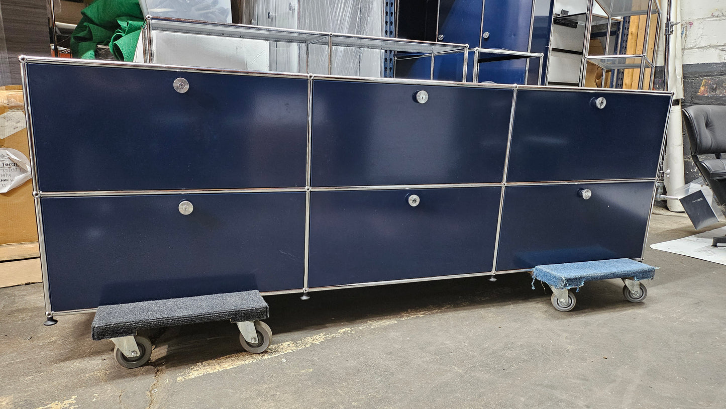 USM Haller Cabinet / Console 3x2 with 6 Drawers in Steel Blue