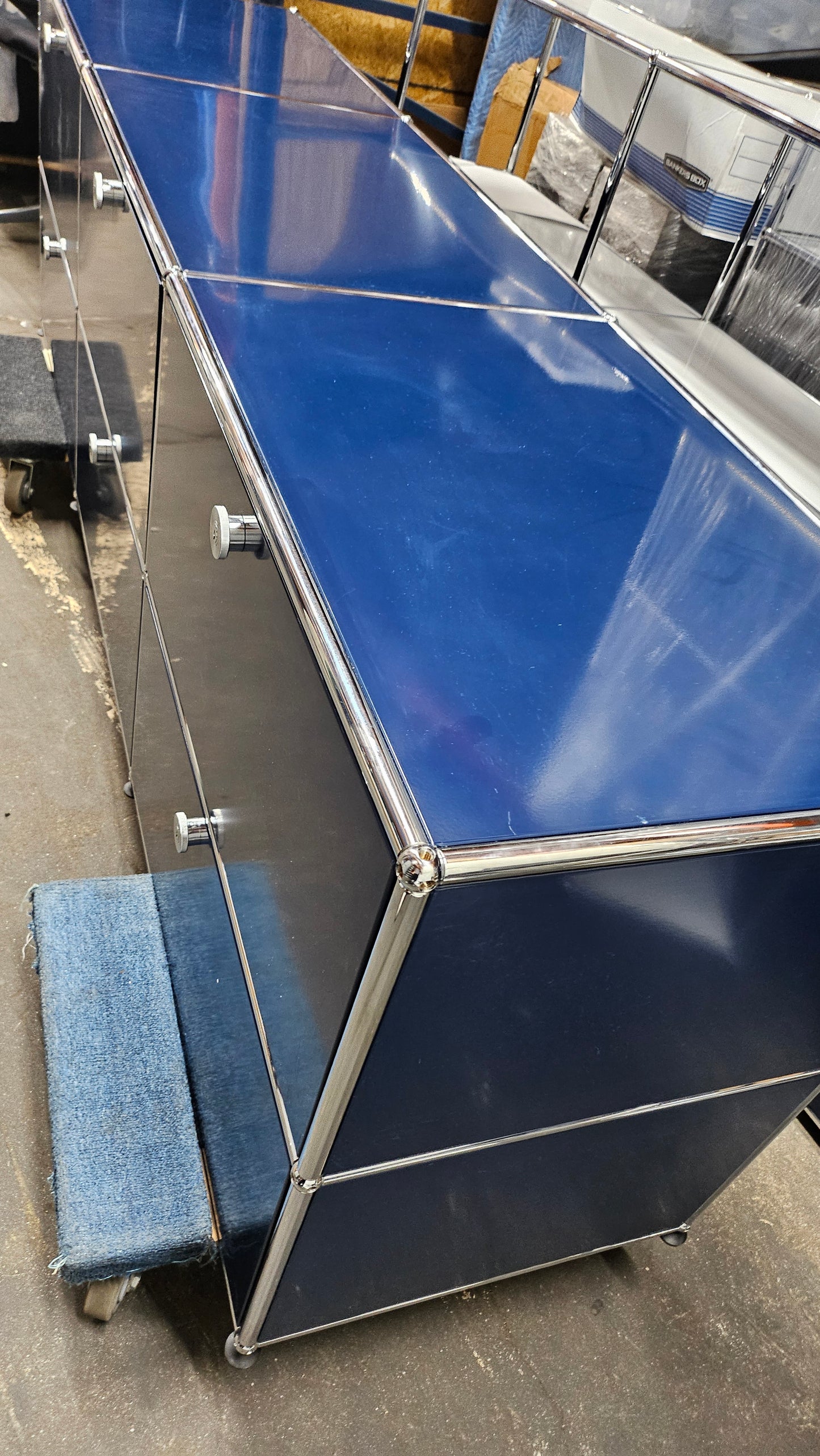 USM Haller Cabinet / Console 3x2 with 6 Drawers in Steel Blue