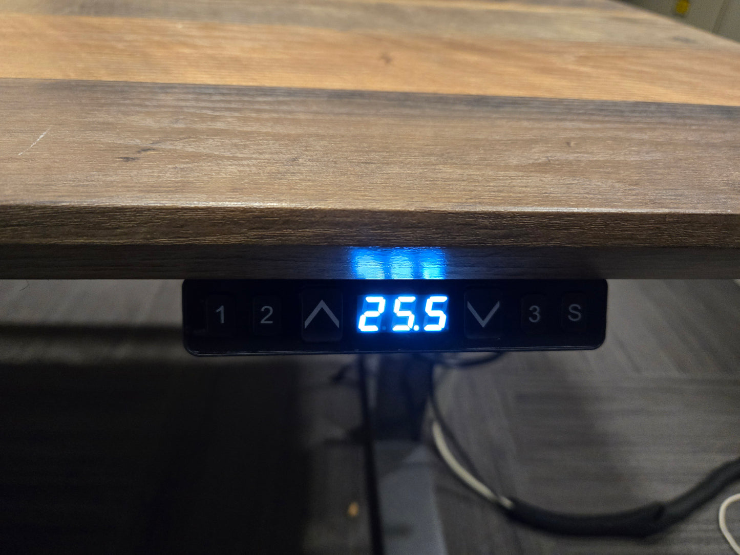 VariDesk 5-ft (60x30-in) Electric Height Adjustable Standing Desk in Reclaimed Wood with Mobile Pedestal File Cabinet