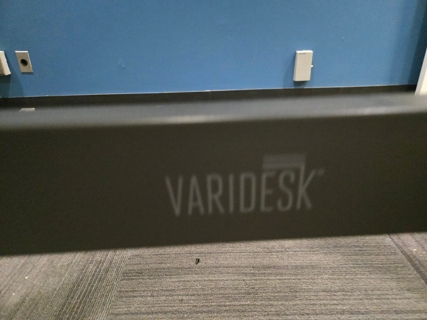VariDesk 5-ft (60x30-in) Electric Height Adjustable Standing Desk in Reclaimed Wood with Mobile Pedestal File Cabinet