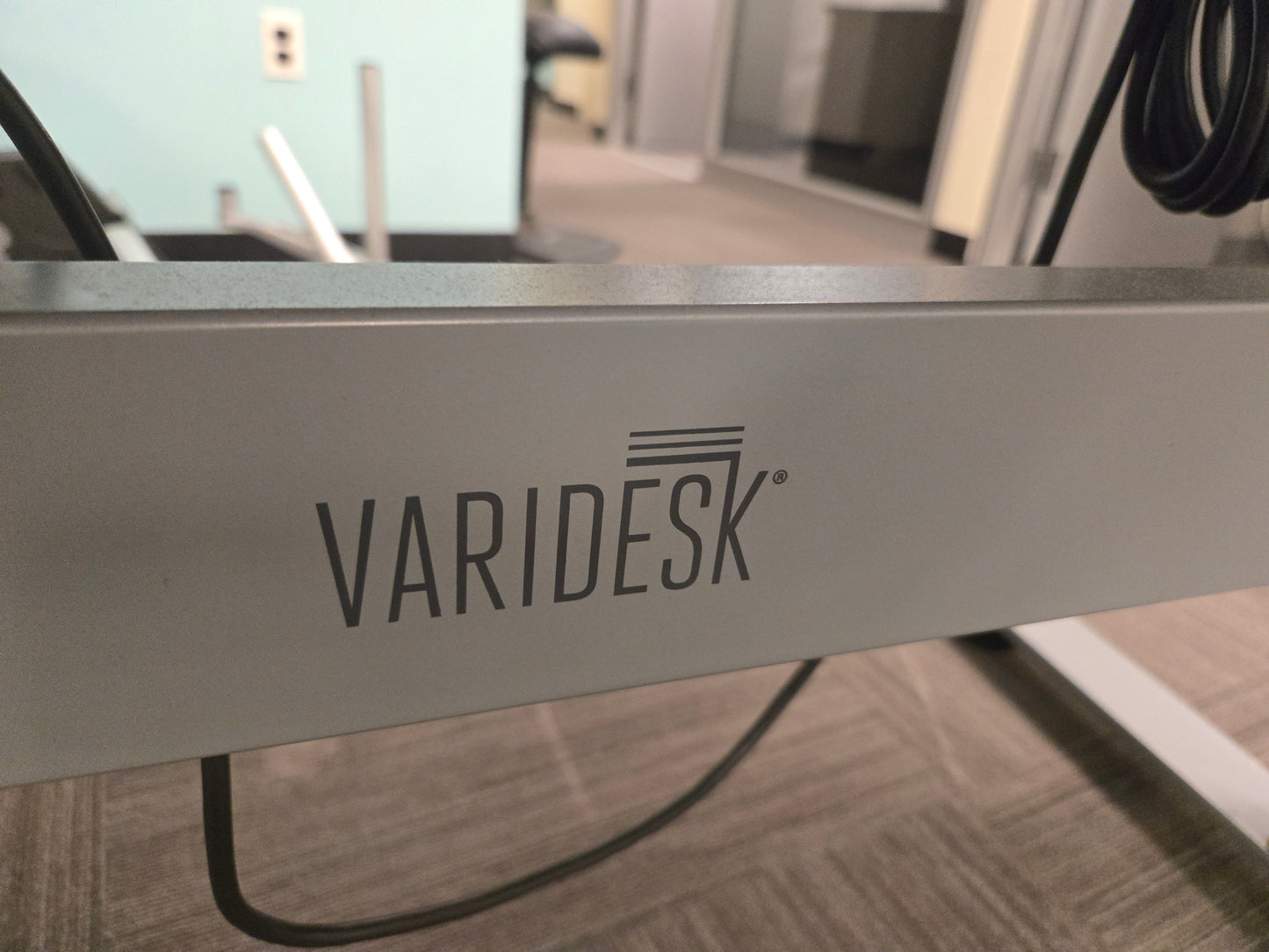 Varidesk 5-ft (60x30-in) Electric Height Adjustable Standing Desk in White with Mobile Pedestal File Cabinet
