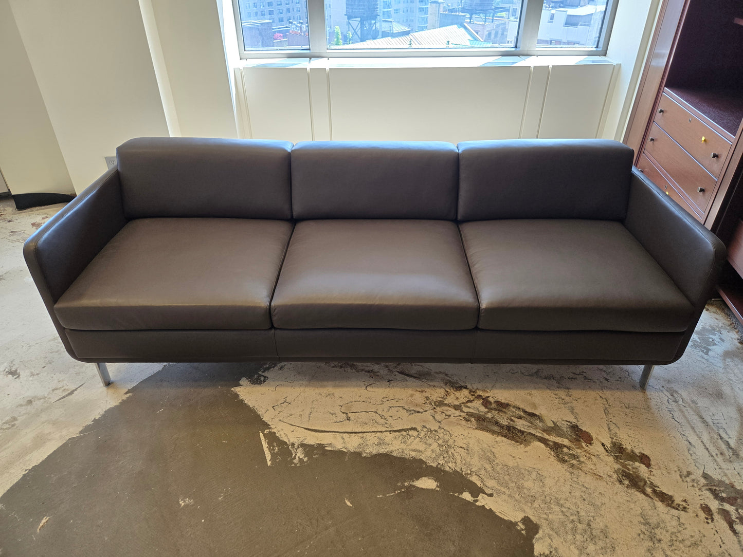 Bernhardt Design Gaia 3-Seat Sofa in Brown