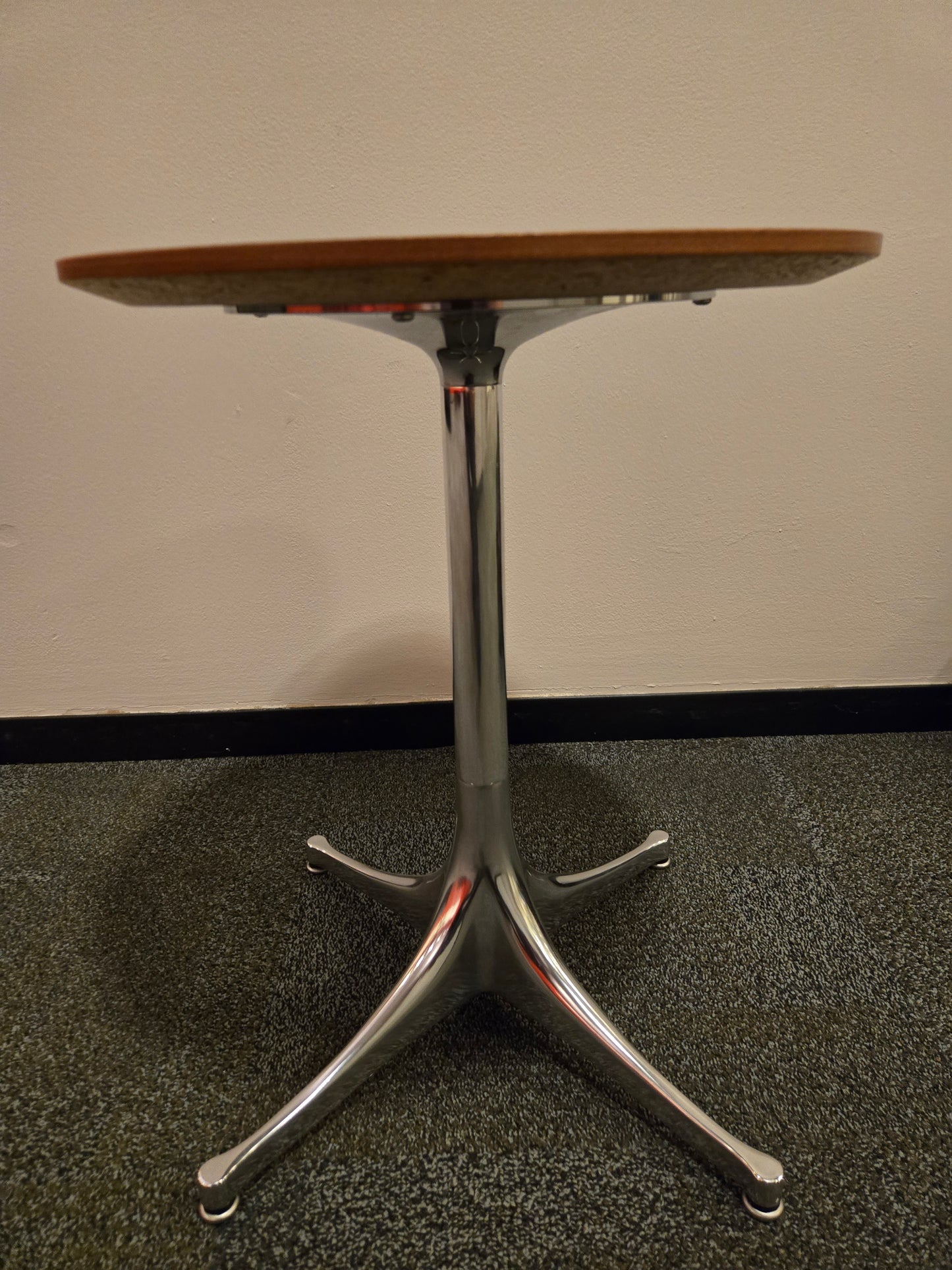 Herman Miller Nelson Pedestal Side Table in Black with Silver Base