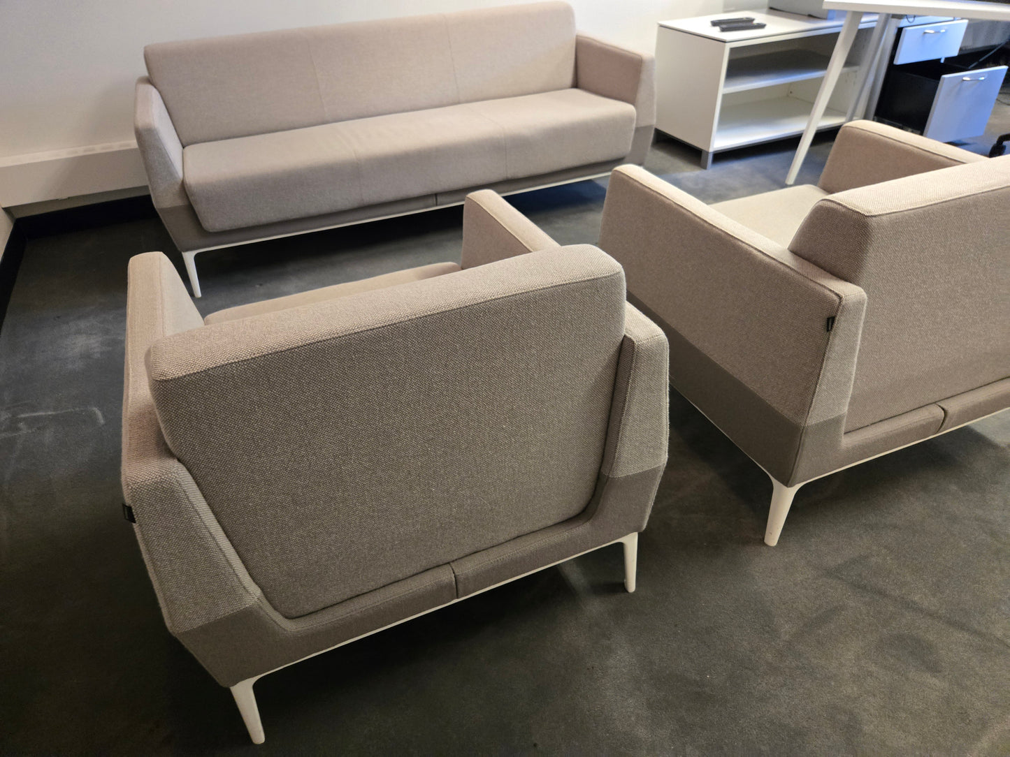 Coalesse Visalia Sofa in Grey + 2 Lounge Chairs