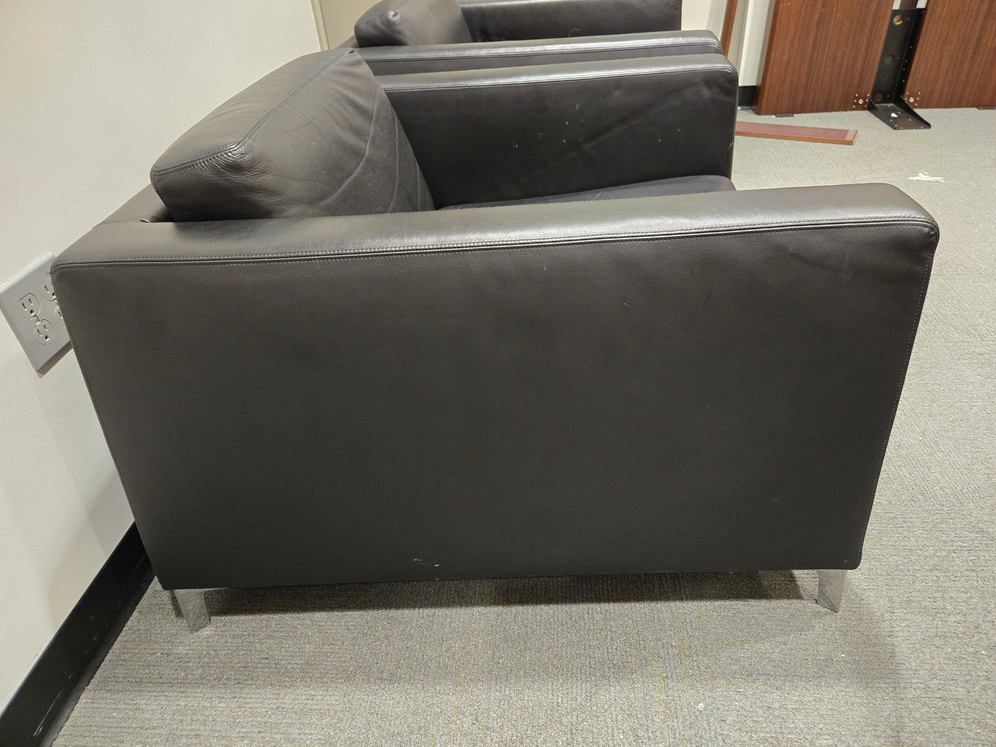 Bernhardt Design Calibra .02 Lounge Chair in Black Leather - A Pair