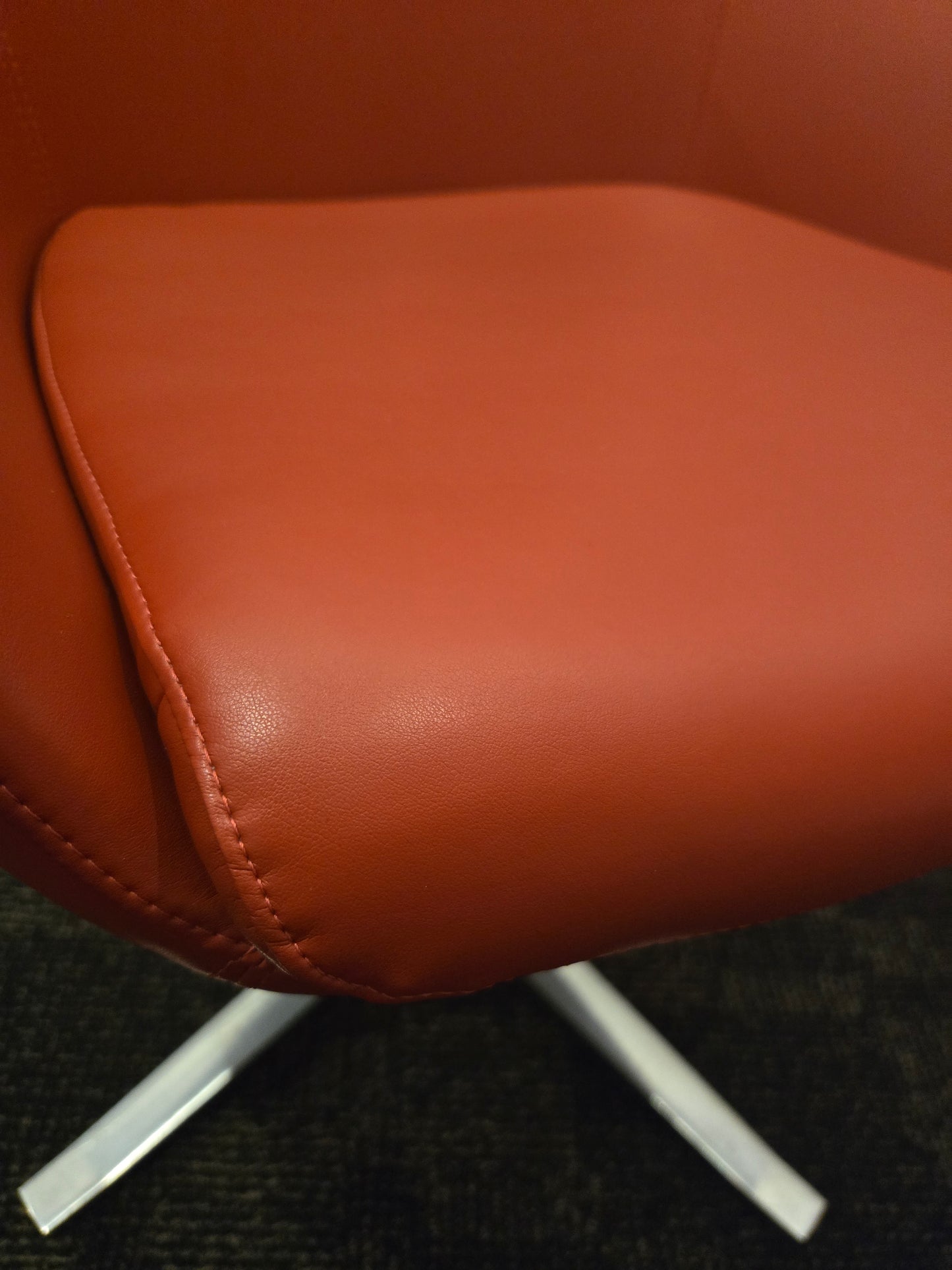 Coalesse Bob Swivel Guest Chair in Red Leather