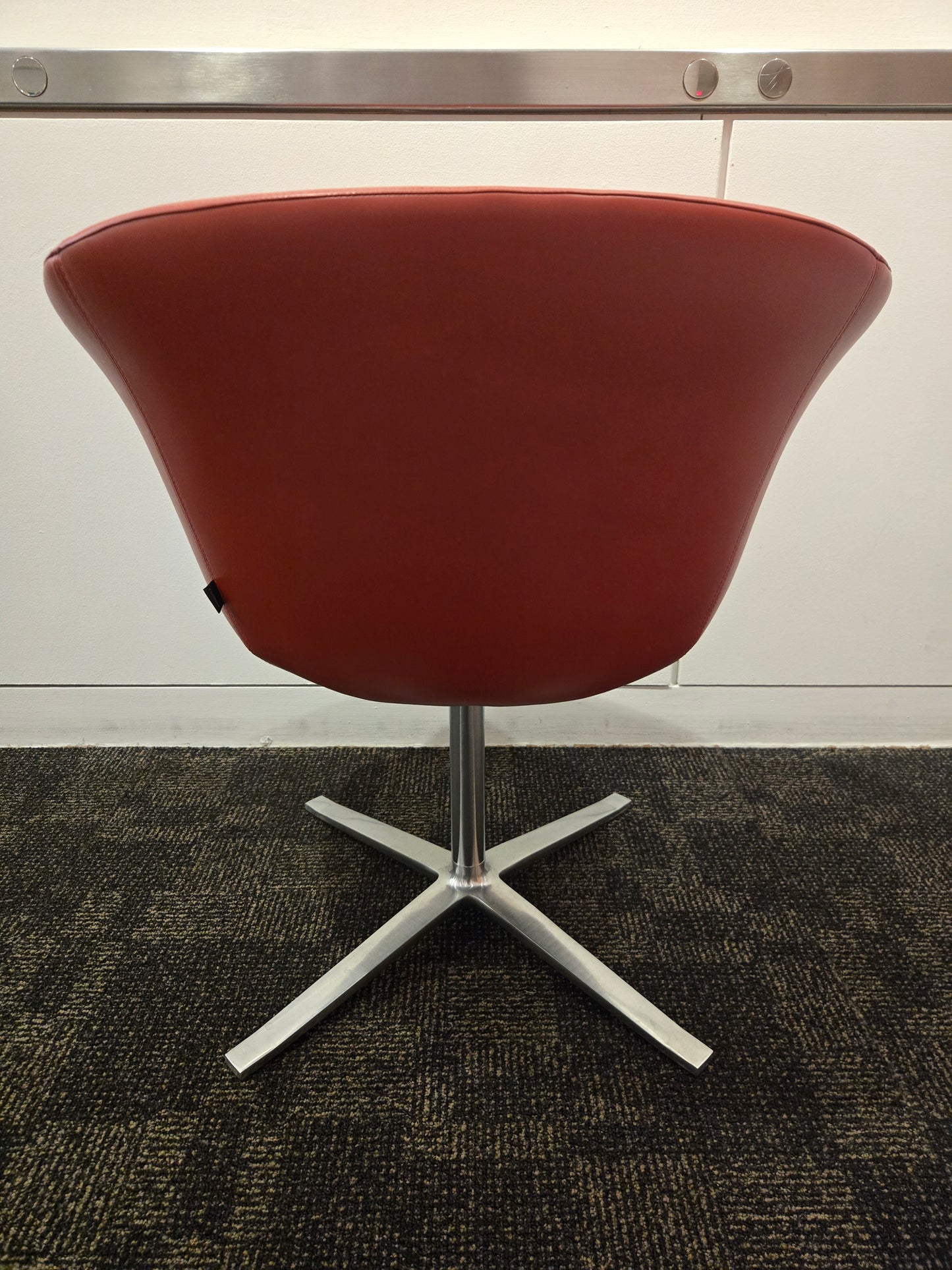 Coalesse Bob Swivel Guest Chair in Red Leather