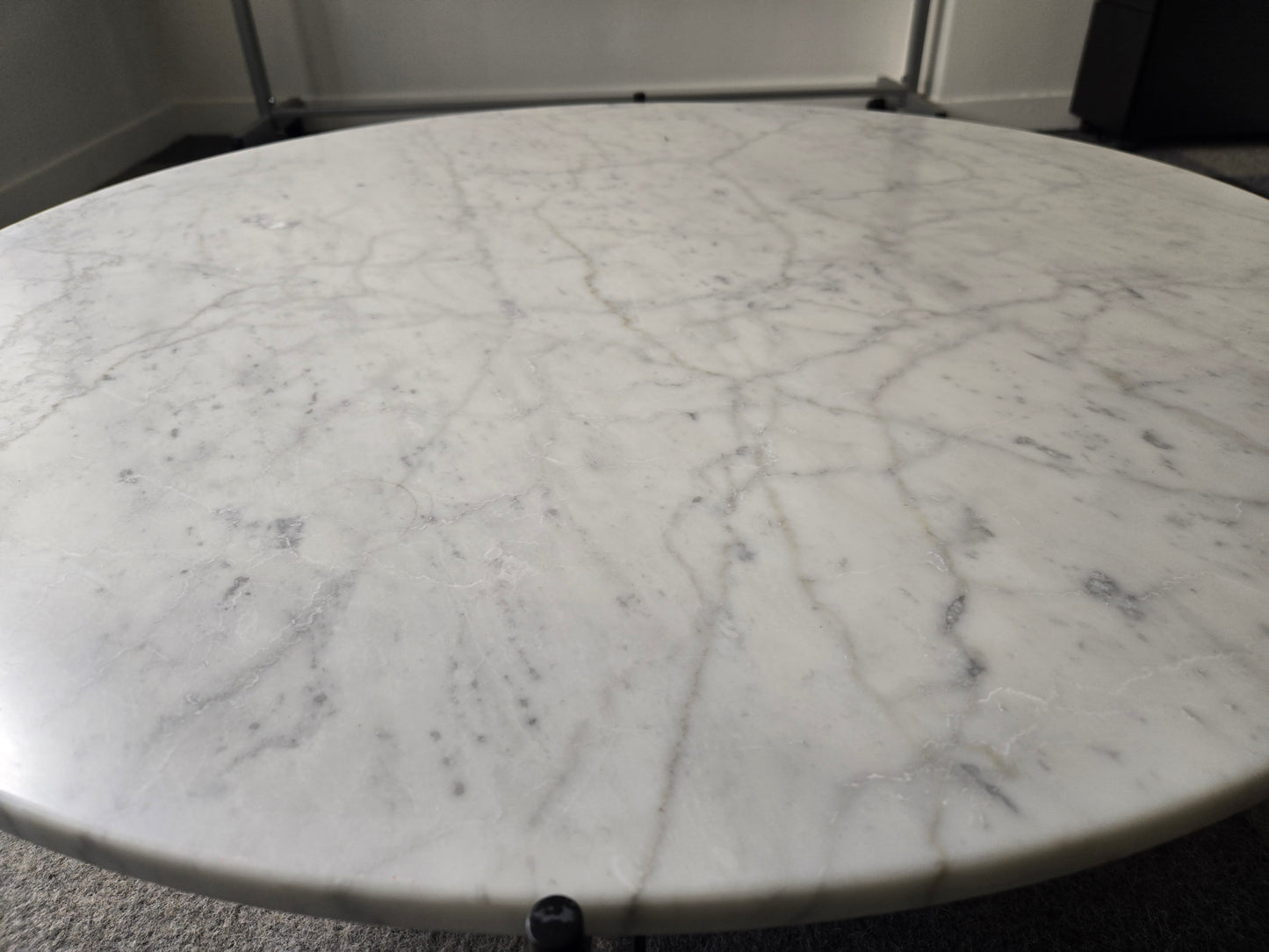 Gubi TS 41-in Round Coffee Table with White Marble Top