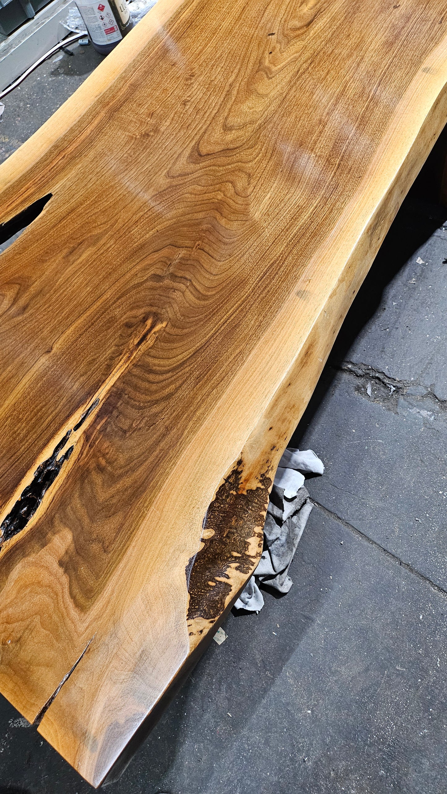 Custom Reclaimed Wood Live Edge Waterfall Coffee Table