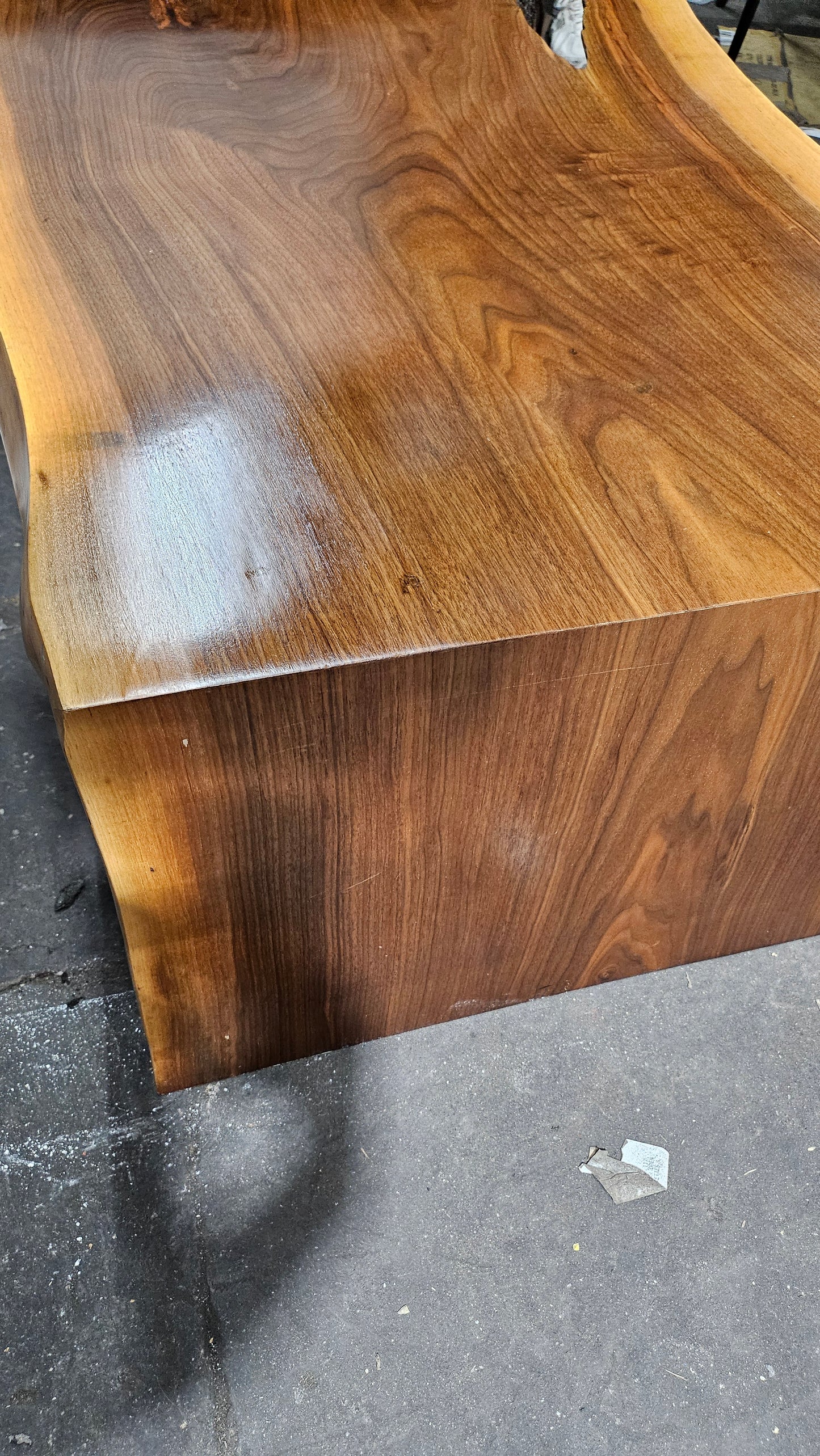 Custom Reclaimed Wood Live Edge Waterfall Coffee Table