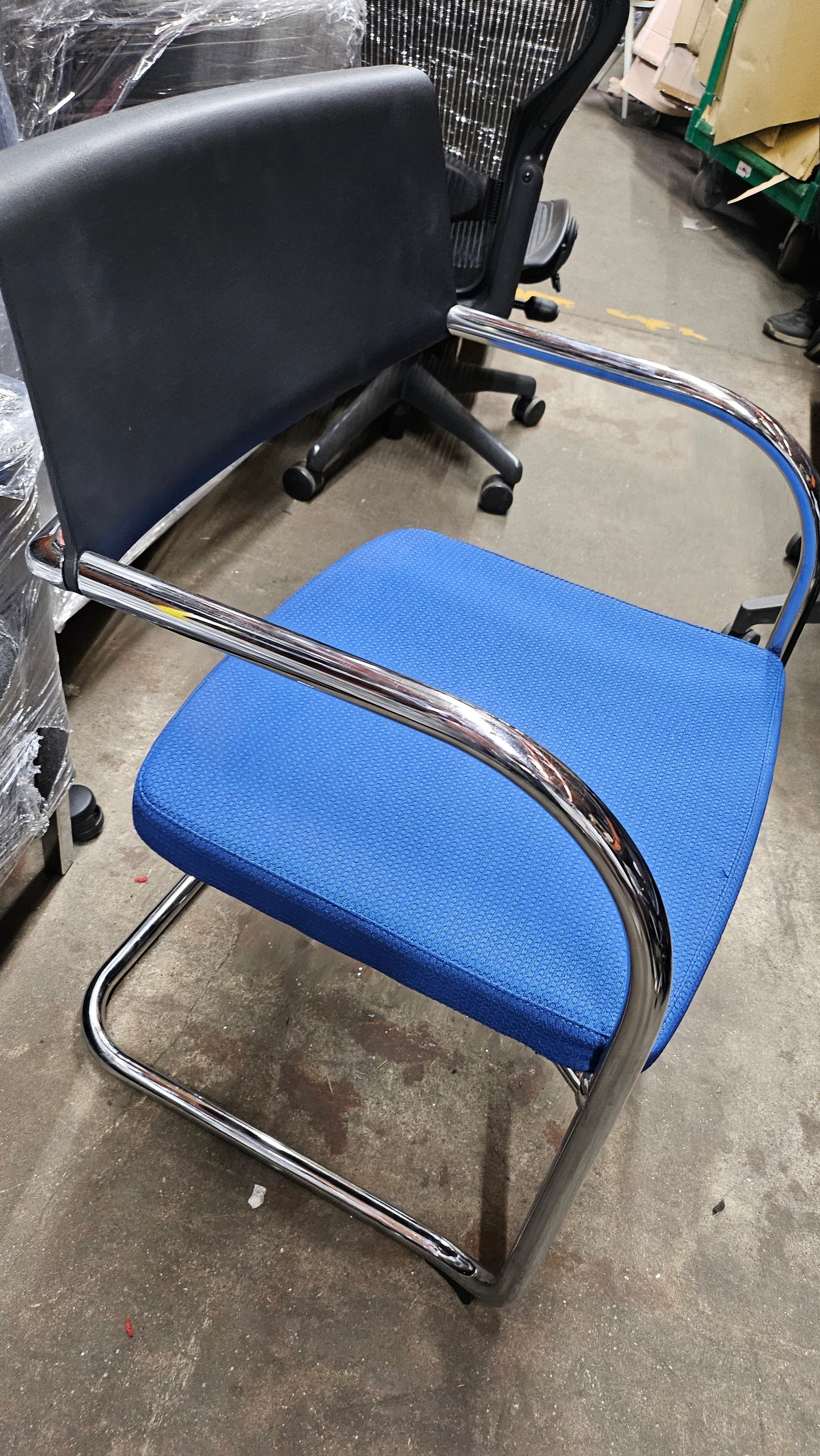 Knoll Moment Stacking Armchair in Blue and Black