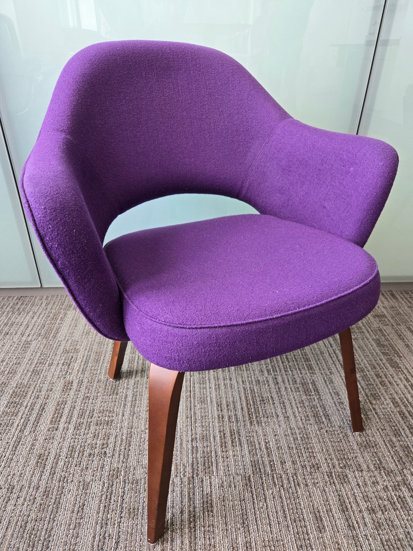 Rove Concepts Executive Armchair with Wood Legs in Purple