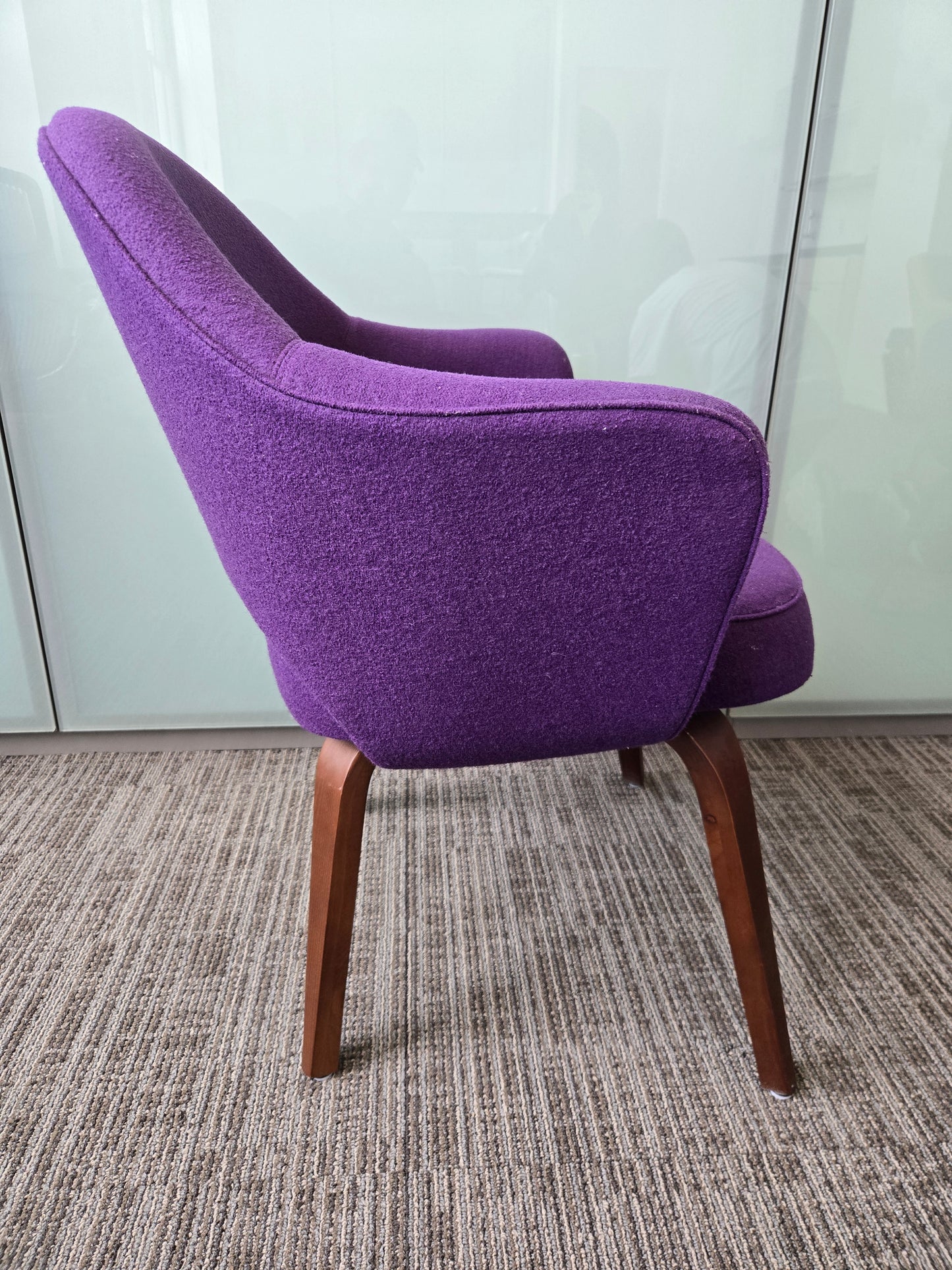 Rove Concepts Executive Armchair with Wood Legs in Purple