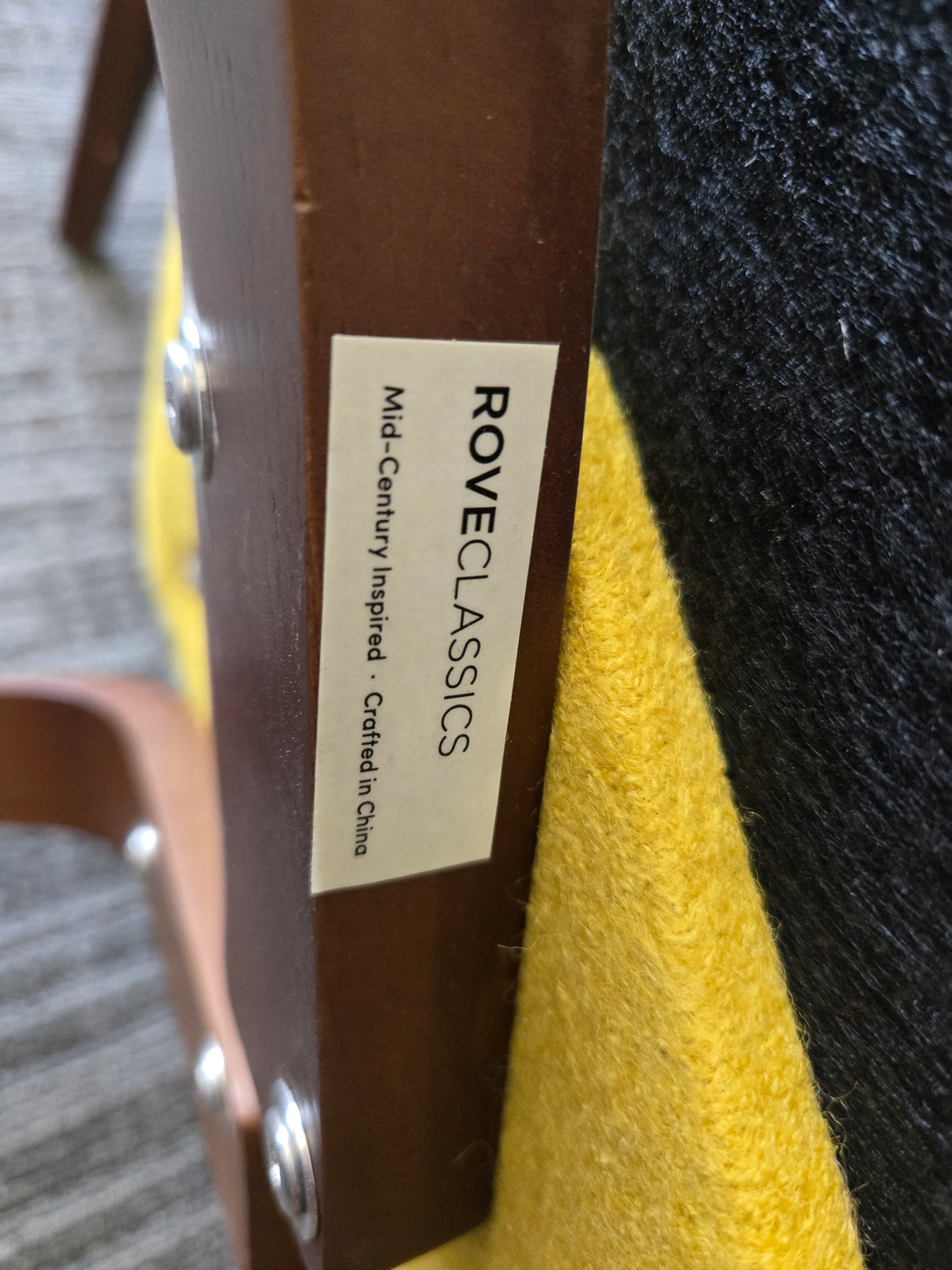 Rove Concepts Executive Armchair with Wood Legs in Yellow