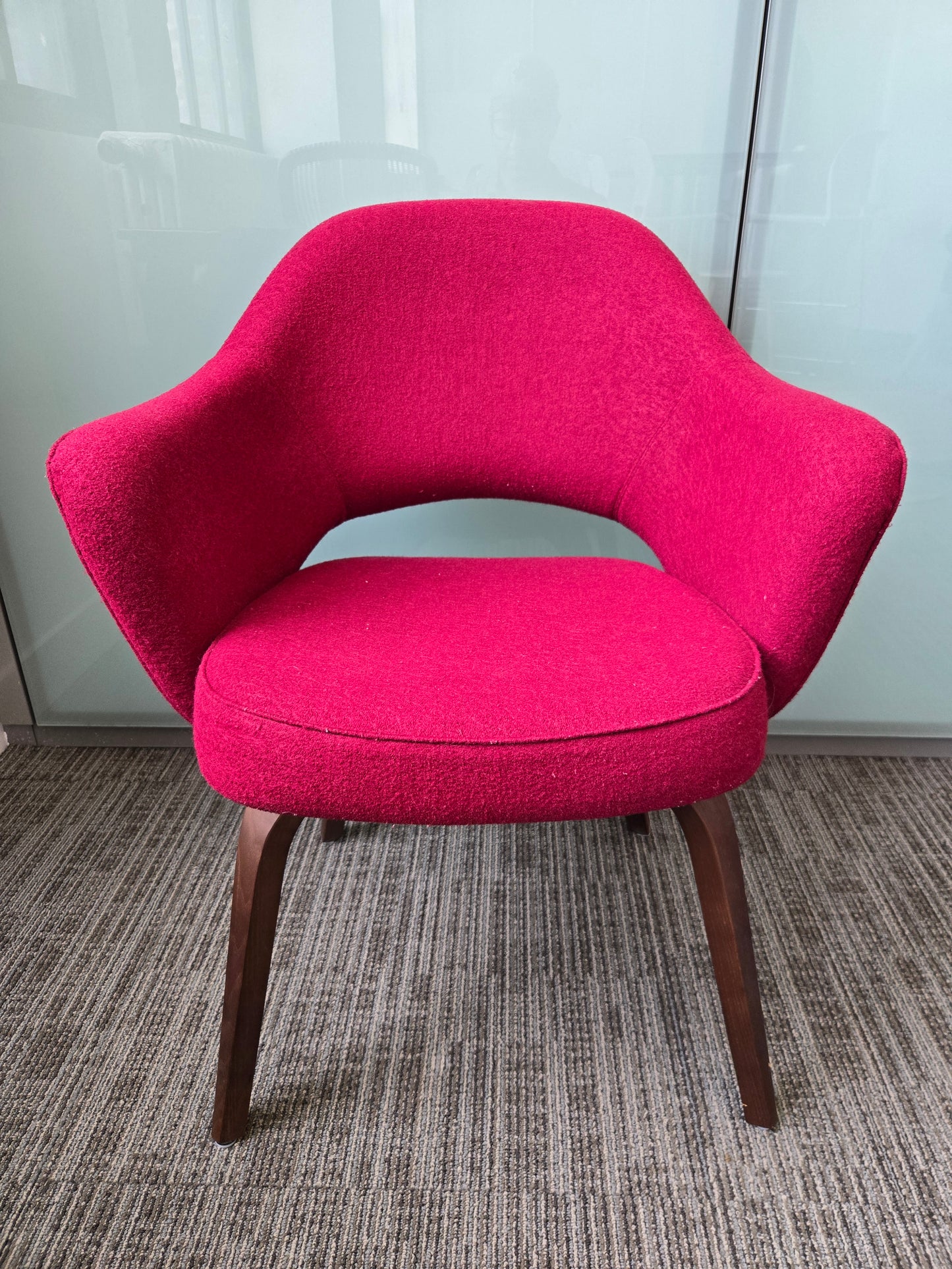 Rove Concepts Executive Armchair with Wood Legs in Red