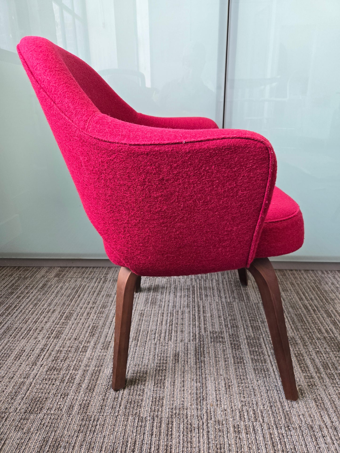 Rove Concepts Executive Armchair with Wood Legs in Red