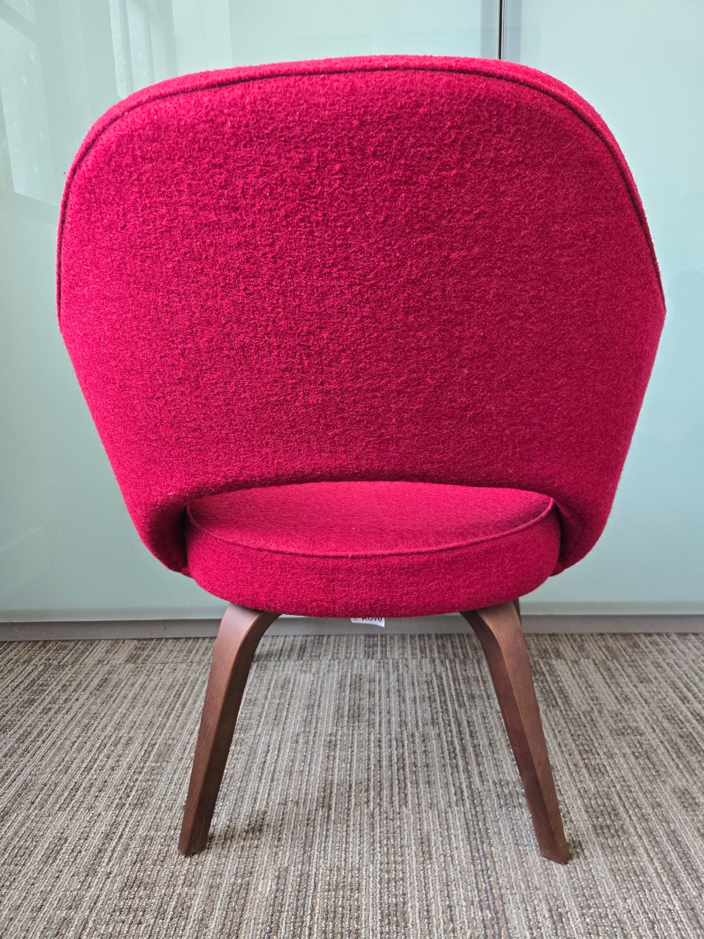 Rove Concepts Executive Armchair with Wood Legs in Red