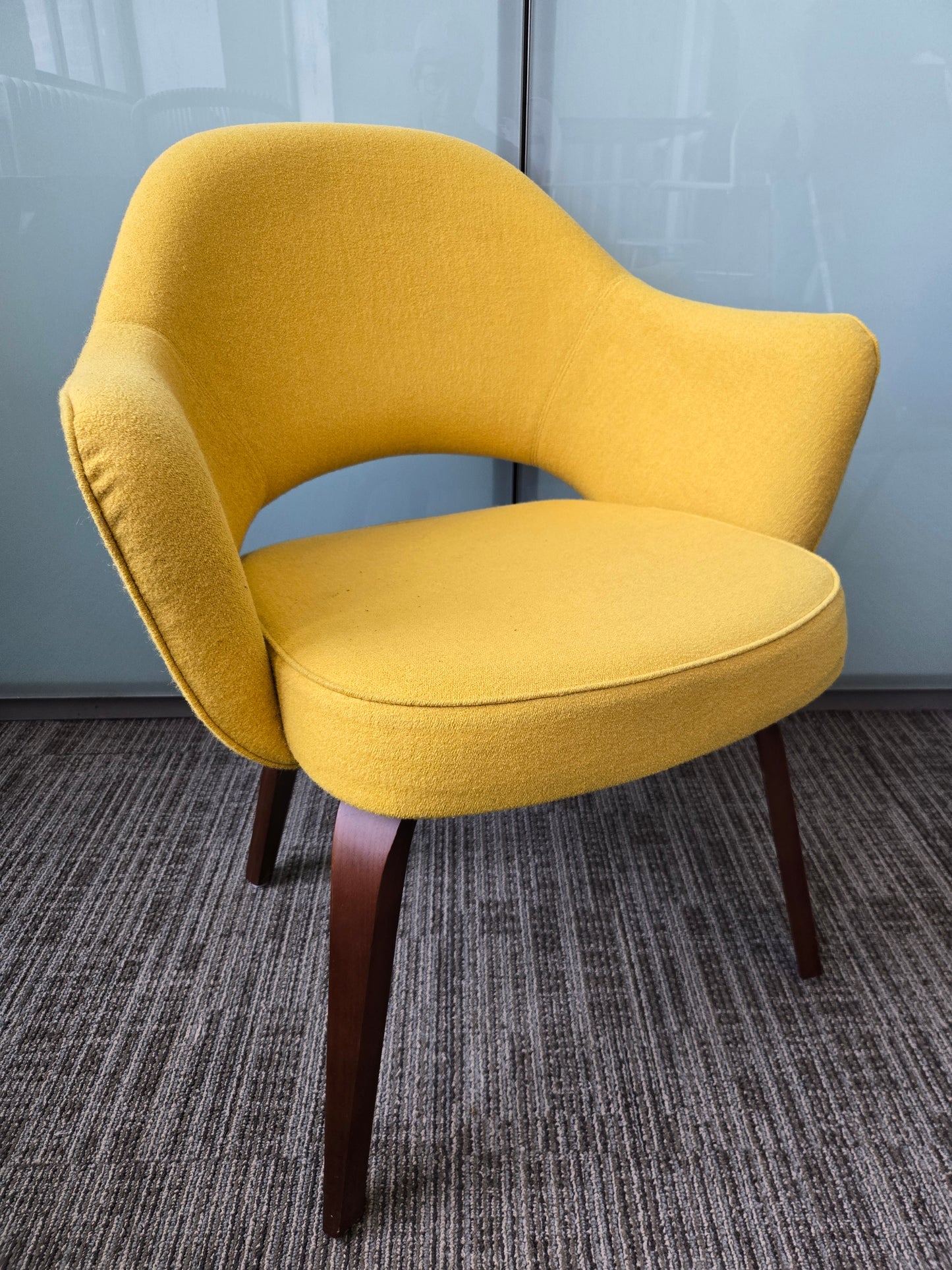 Rove Concepts Executive Armchair with Wood Legs in Yellow