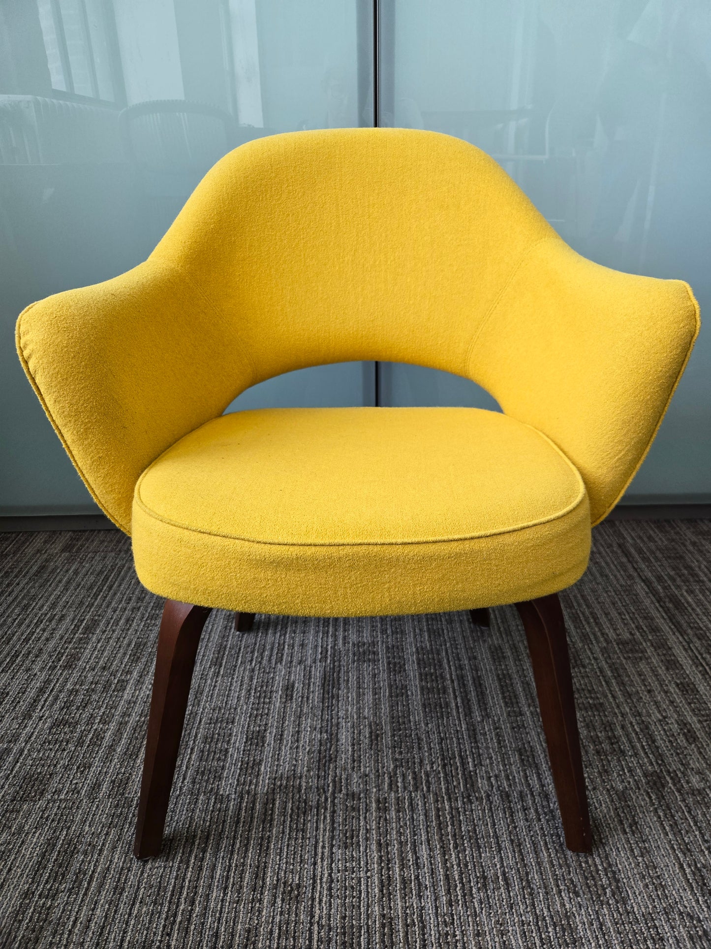 Rove Concepts Executive Armchair with Wood Legs in Yellow