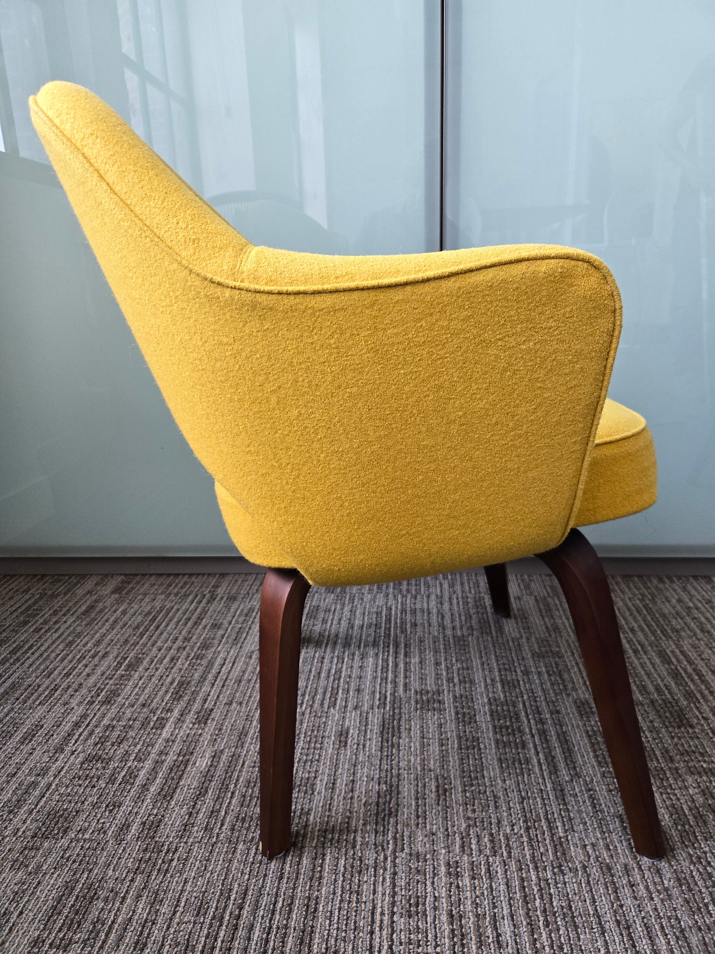 Rove Concepts Executive Armchair with Wood Legs in Yellow