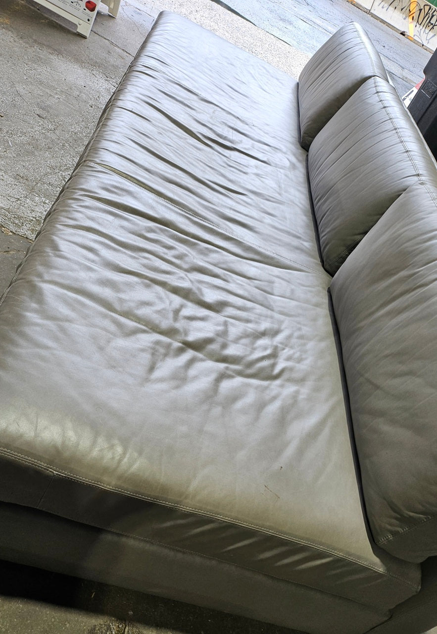 Restoration Hardware Cloud 10x3.5-ft Grey Leather Armless Sofa
