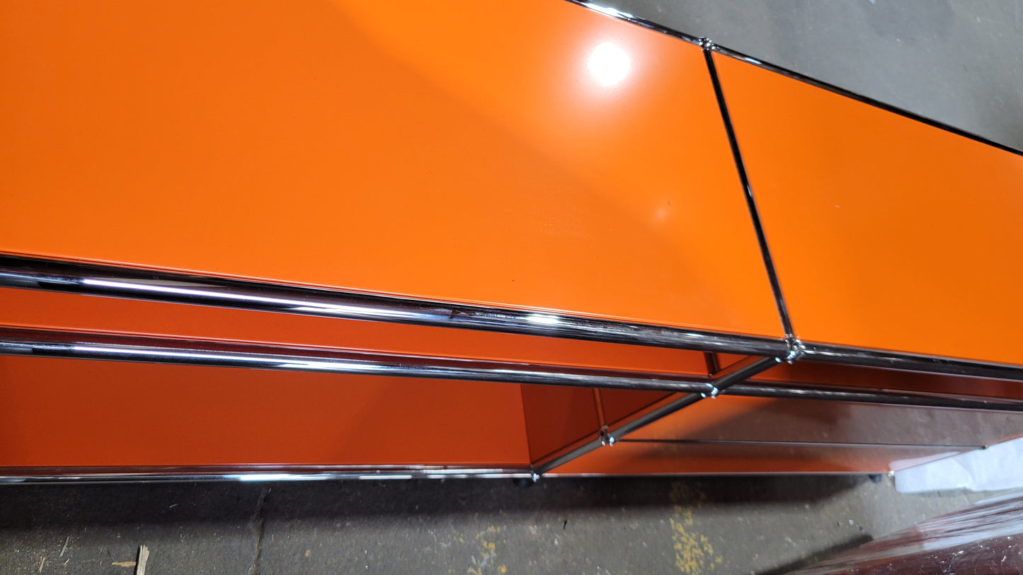 USM Haller 2x3 Cabinet / Dresser with 3 Shelves and 2 Drawers in Pure Orange