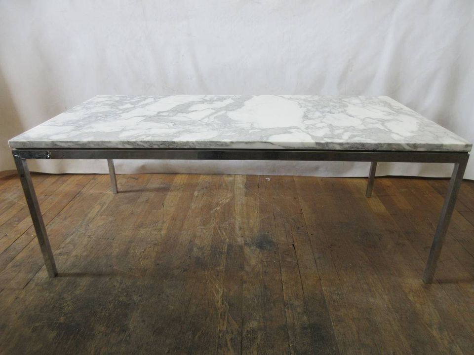 Florence Knoll Coffee Table, 45x22-in, in Marble (Original) - Bygone Icons