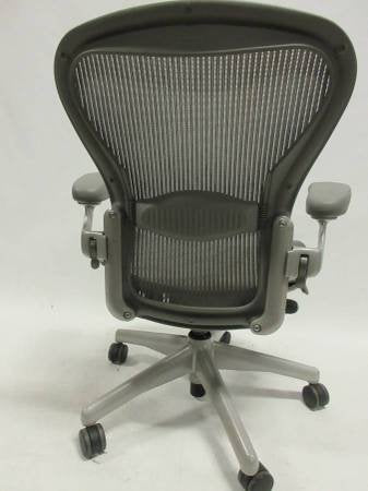 Herman Miller Aeron Chair with Lumbar Pad, Size B, in Titanium