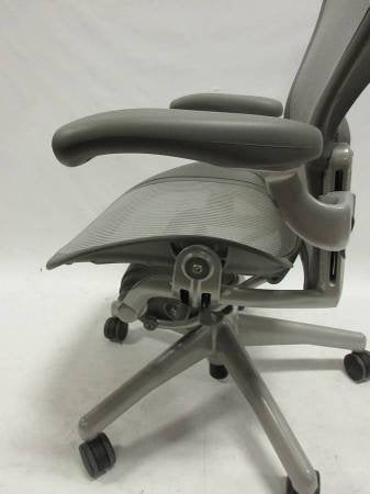 Herman Miller Aeron Chair with Lumbar Pad, Size B, in Titanium